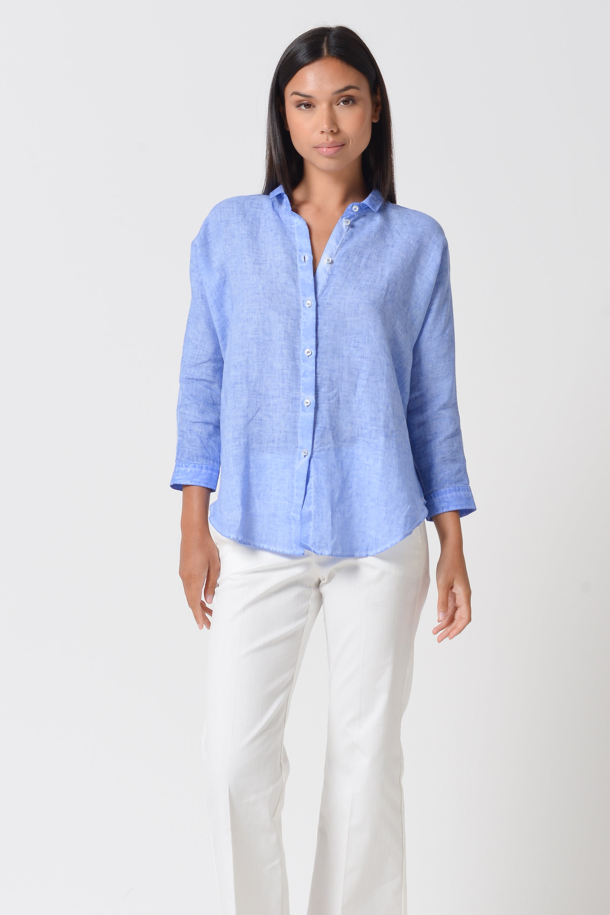 Ollie Blouse in Linen - Bay