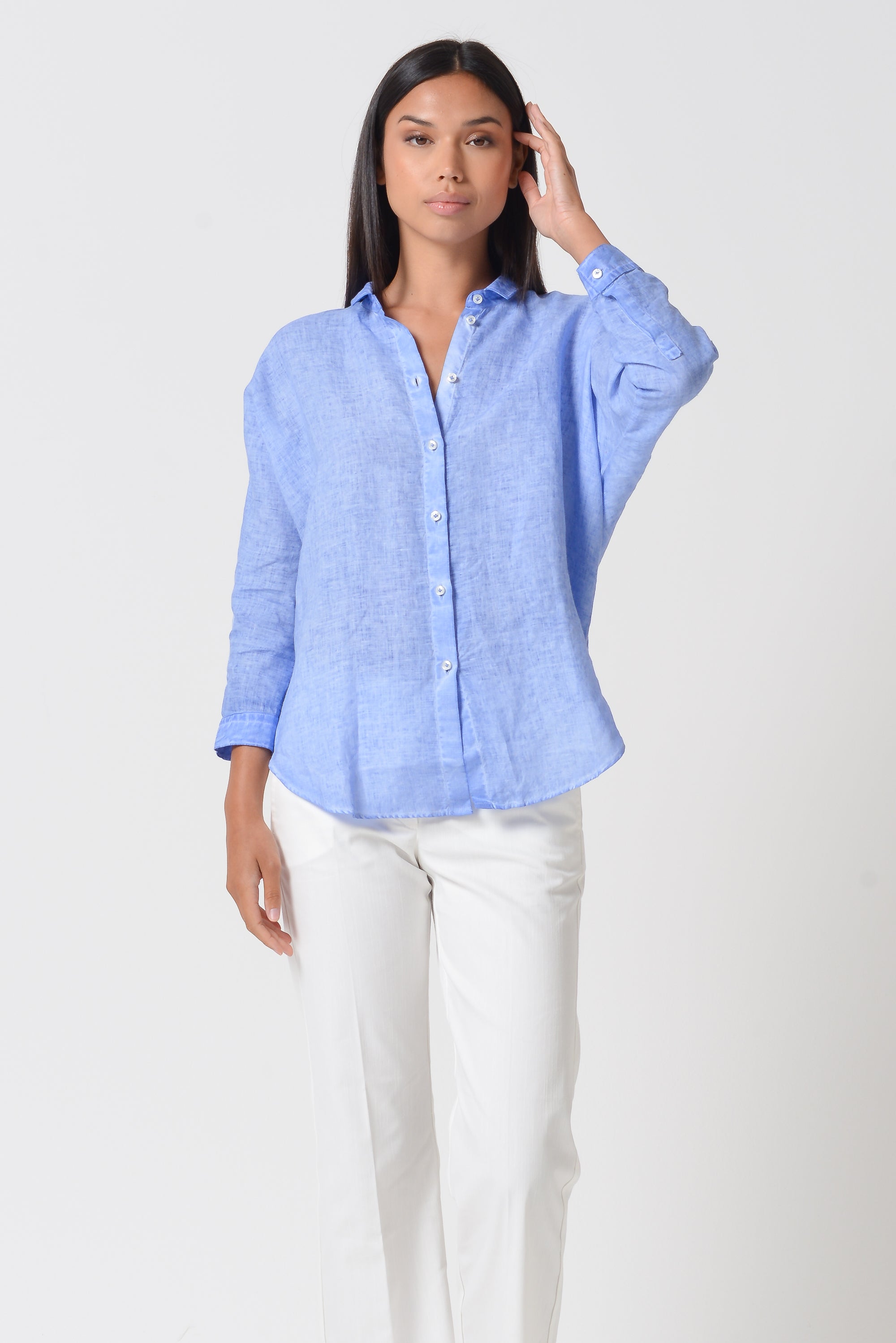 Ollie Blouse in Linen - Bay