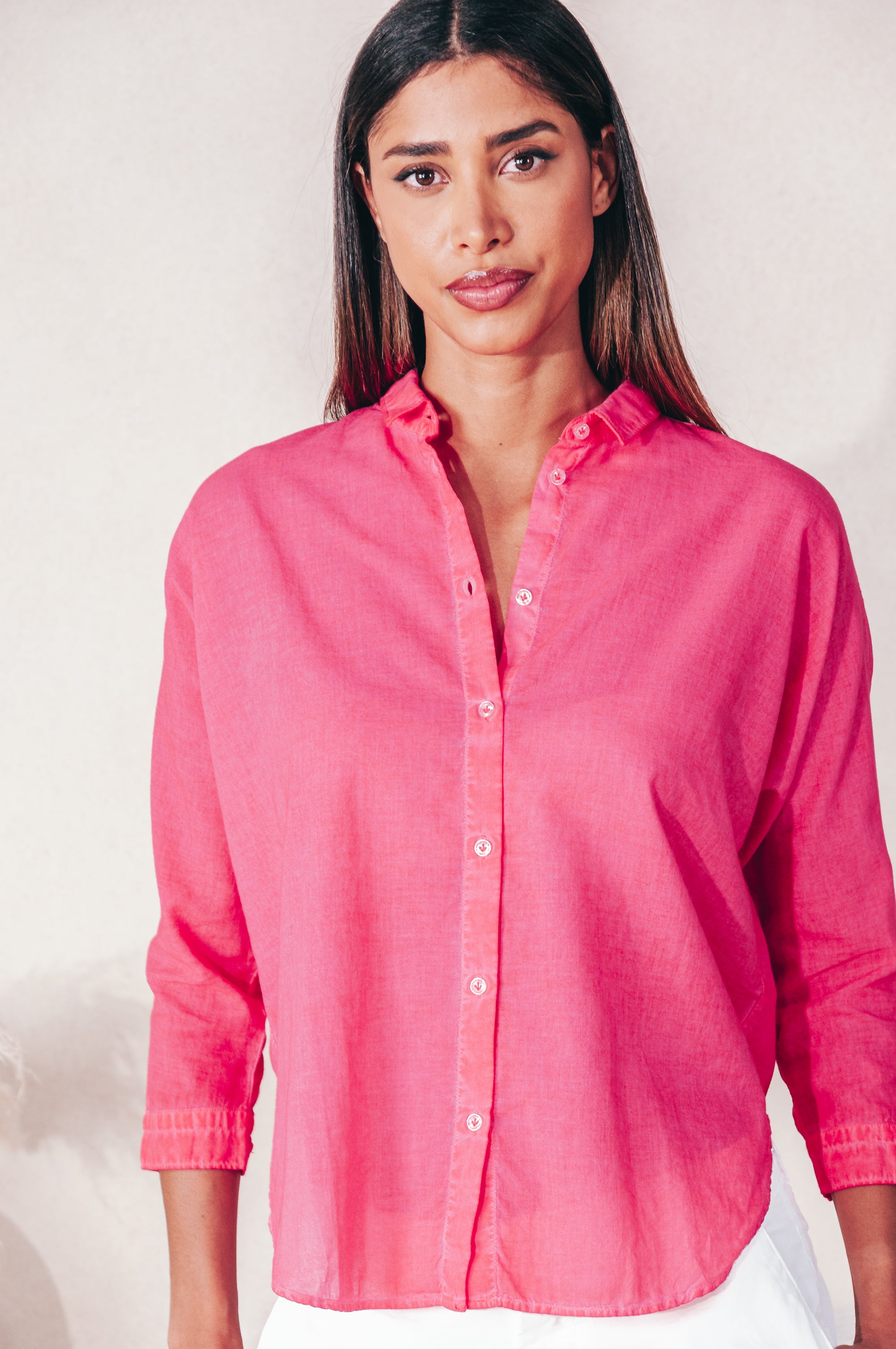 Ollie Voile Blouse - Azalea