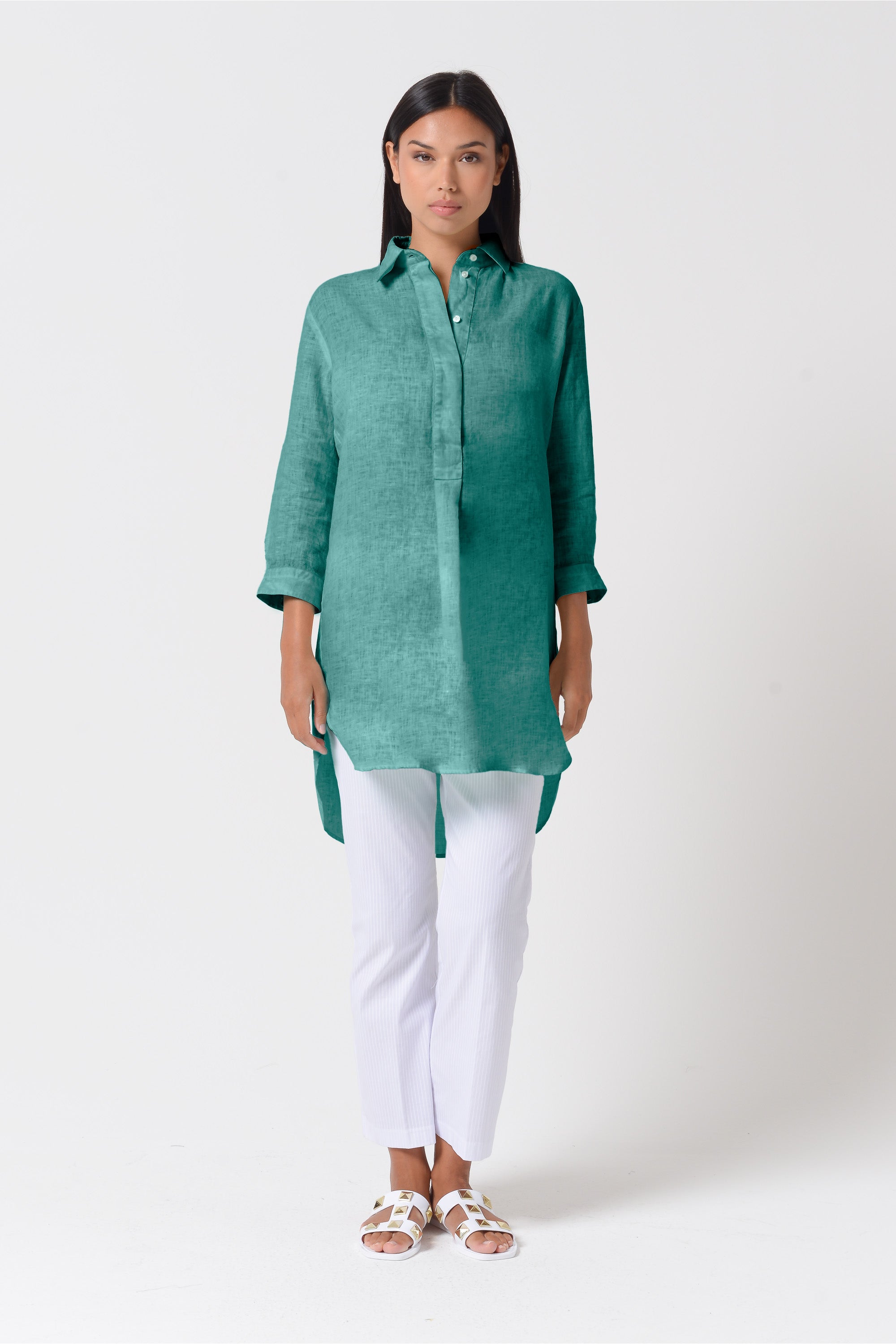 Mini Linen Shirtdress - Bahama