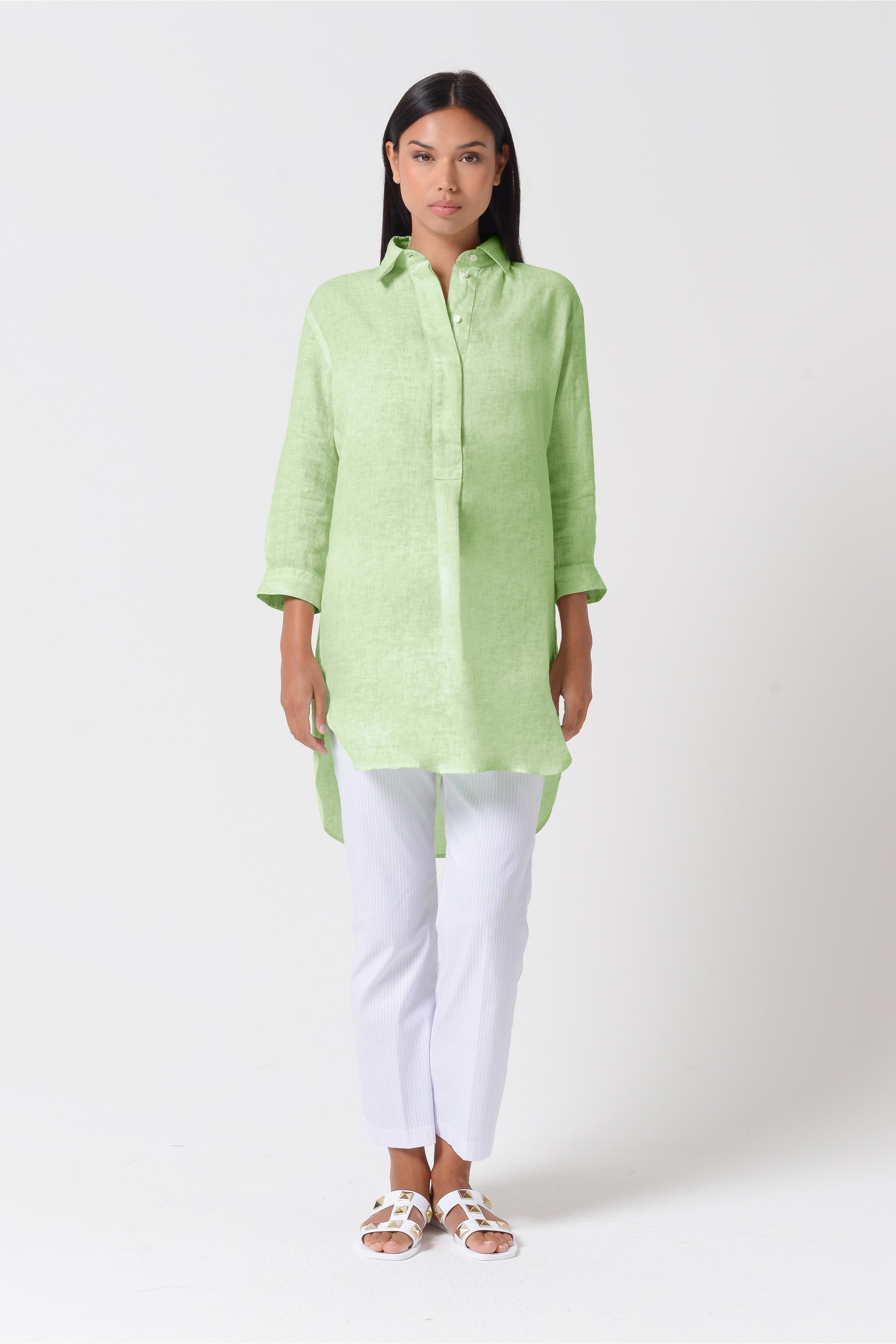 Mini Linen Shirtdress - Margarita