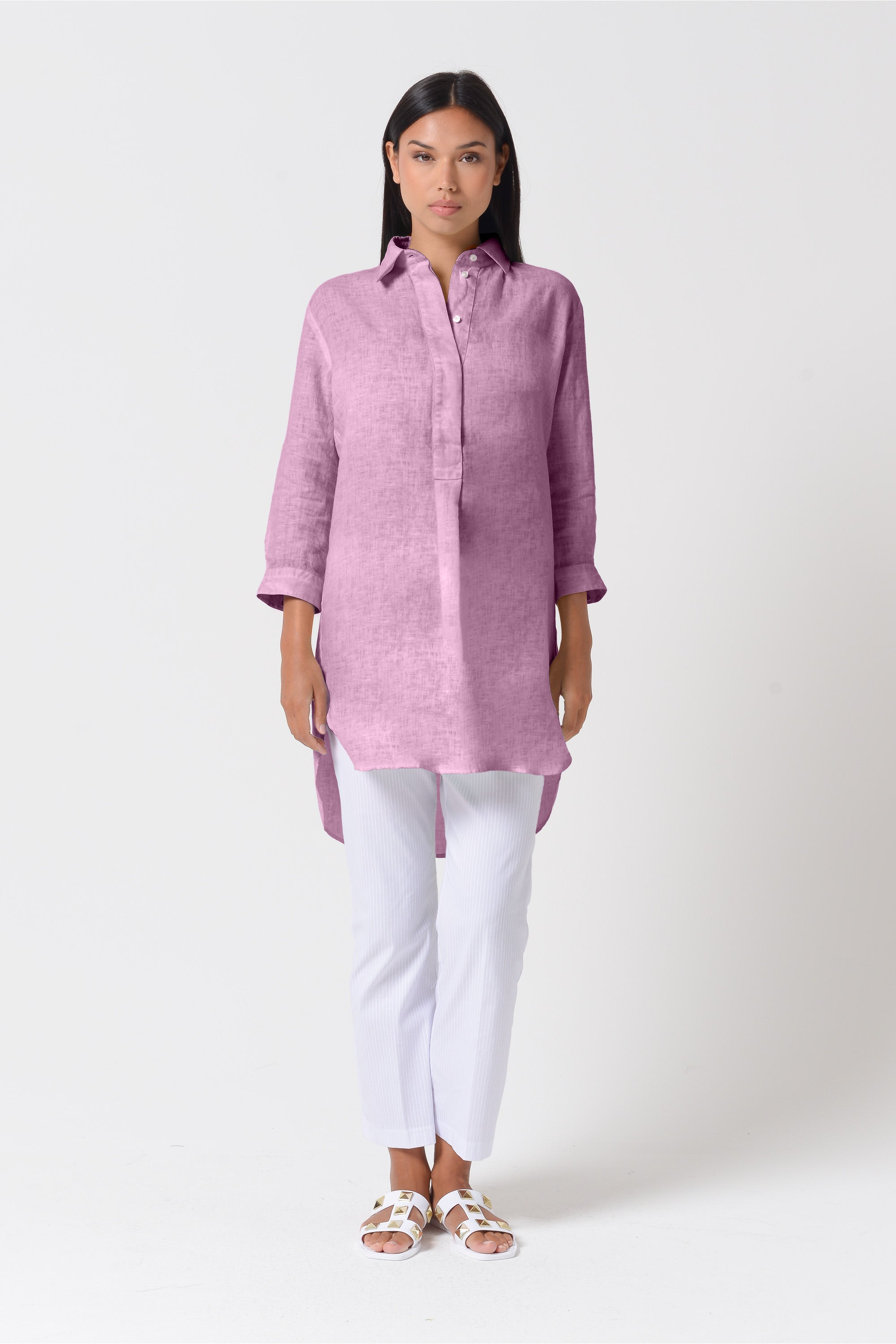 Mini Linen Shirtdress - Peonia