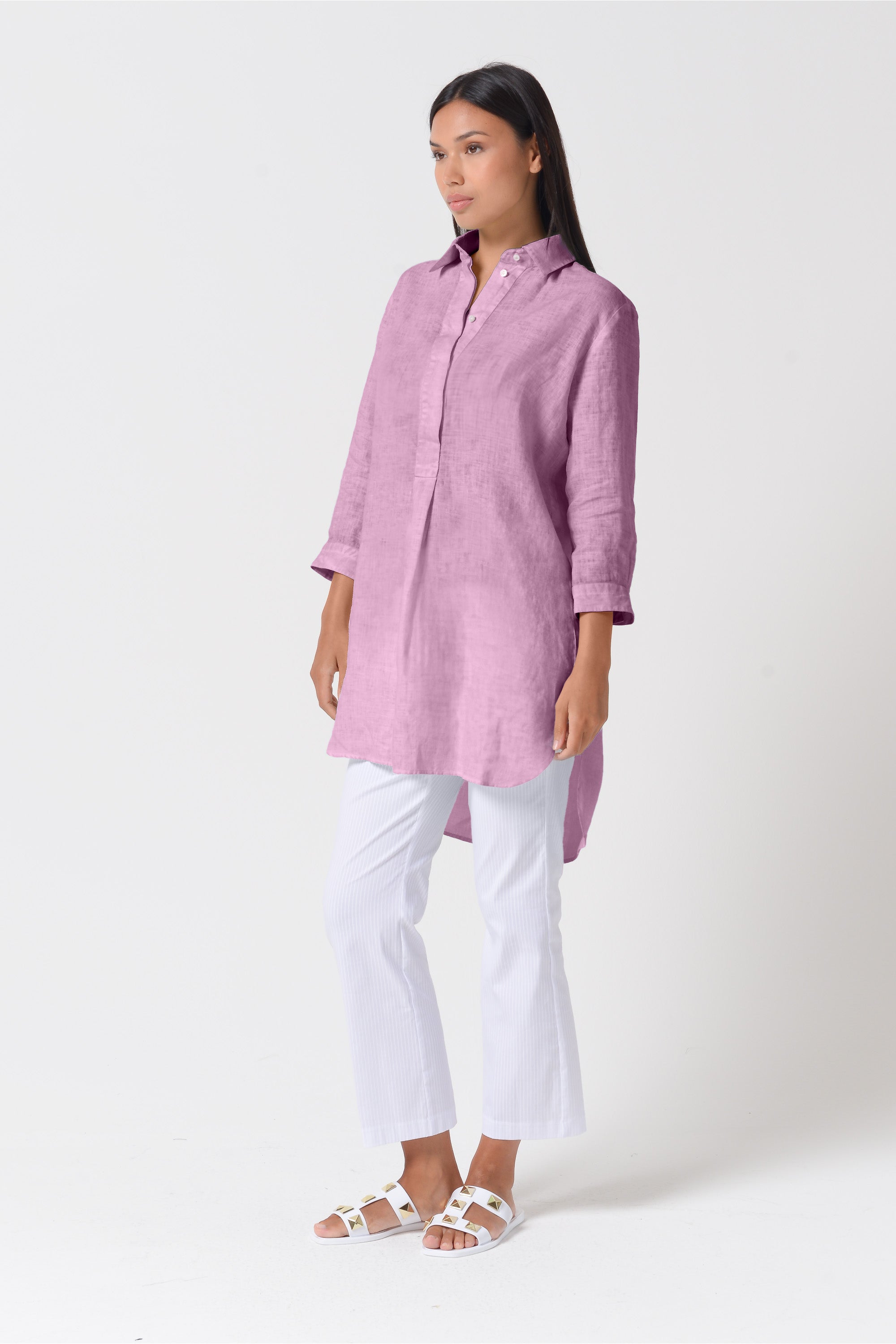 Mini Linen Shirtdress - Peonia