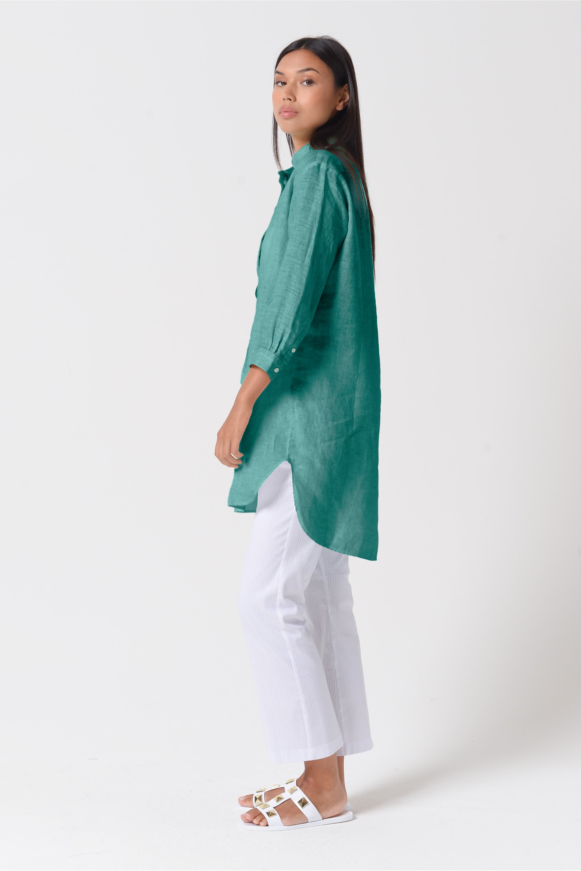Mini Linen Shirtdress - Bahama