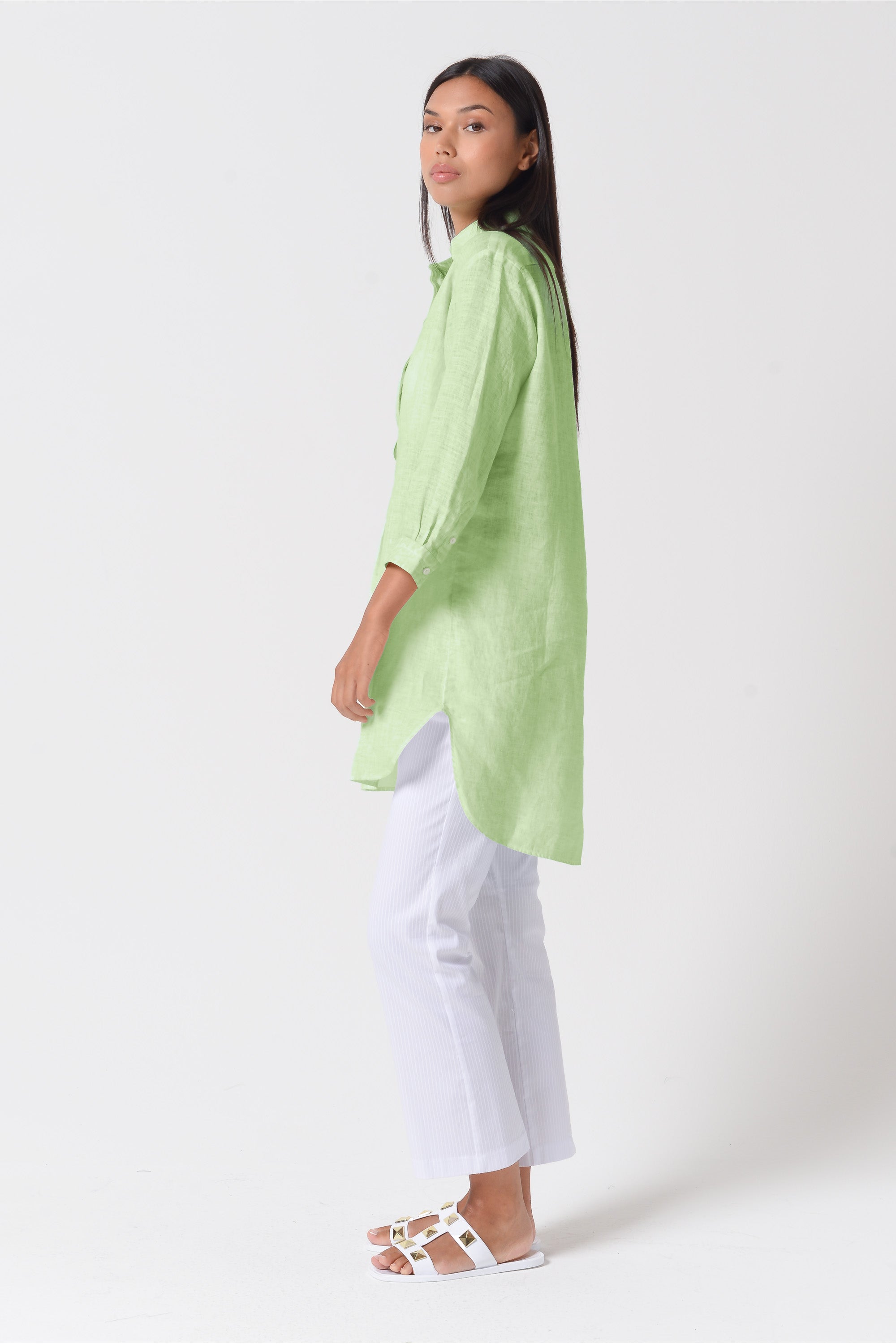 Mini Linen Shirtdress - Margarita