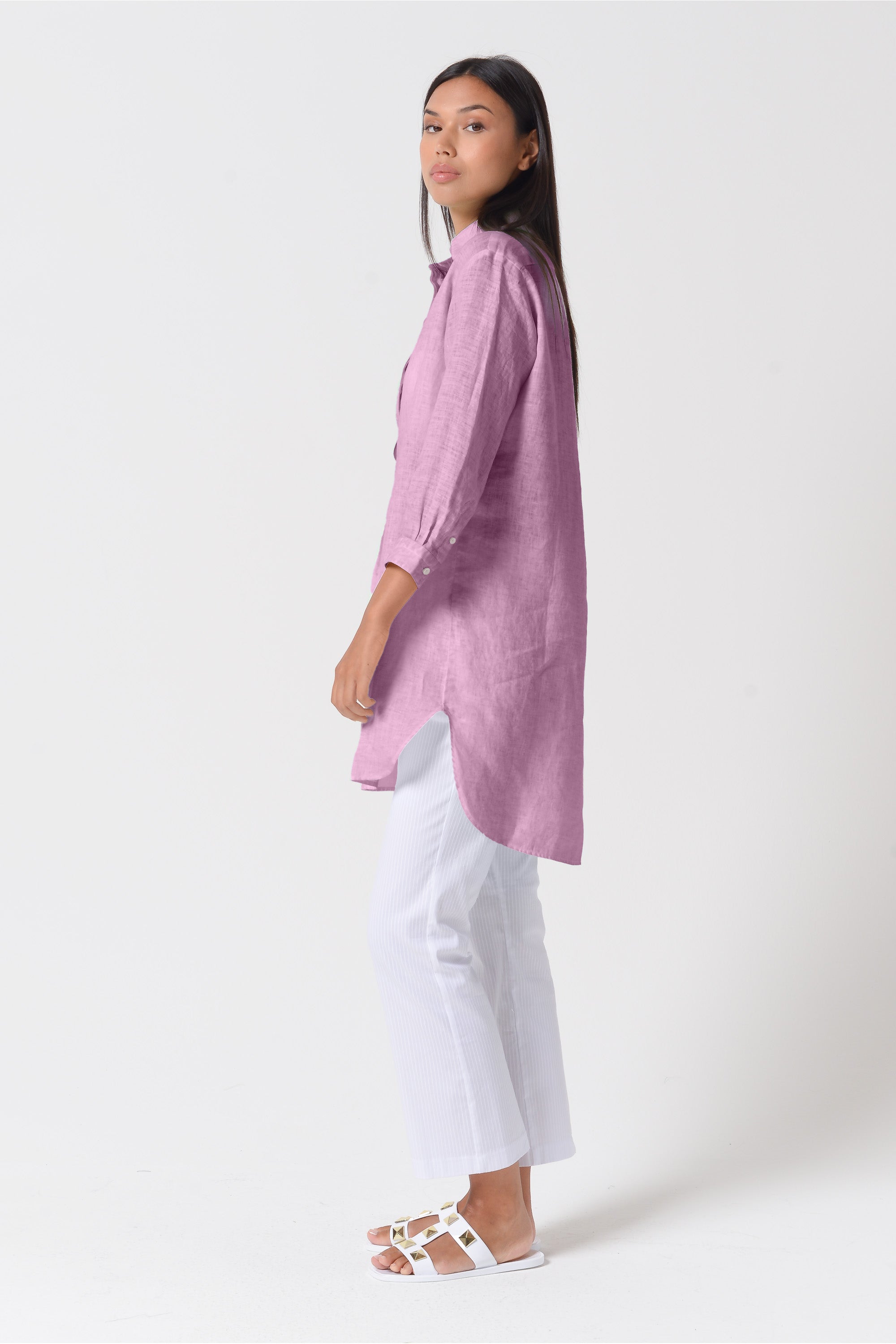 Mini Linen Shirtdress - Peonia