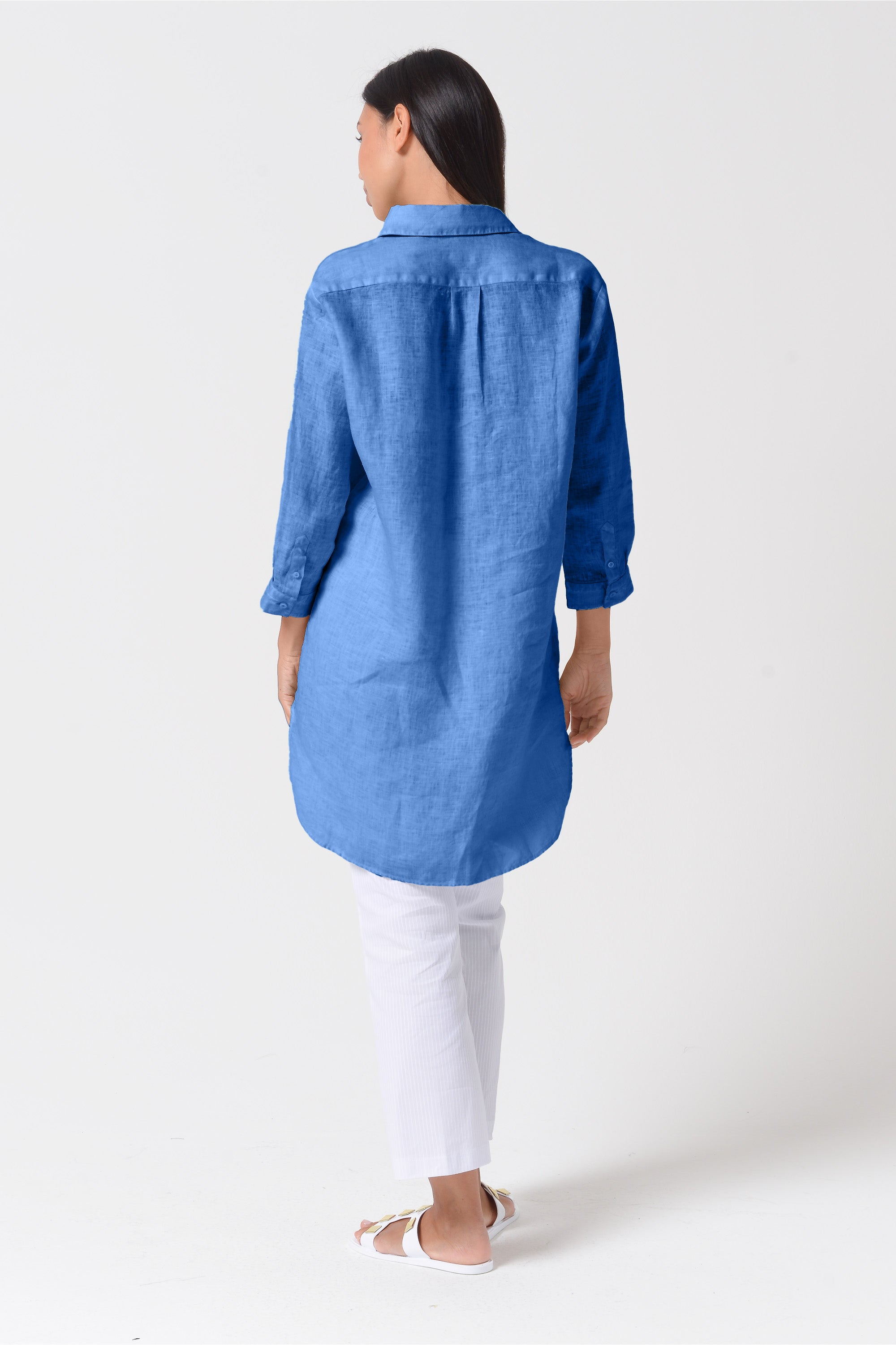 Mini Linen Shirtdress - Oceano