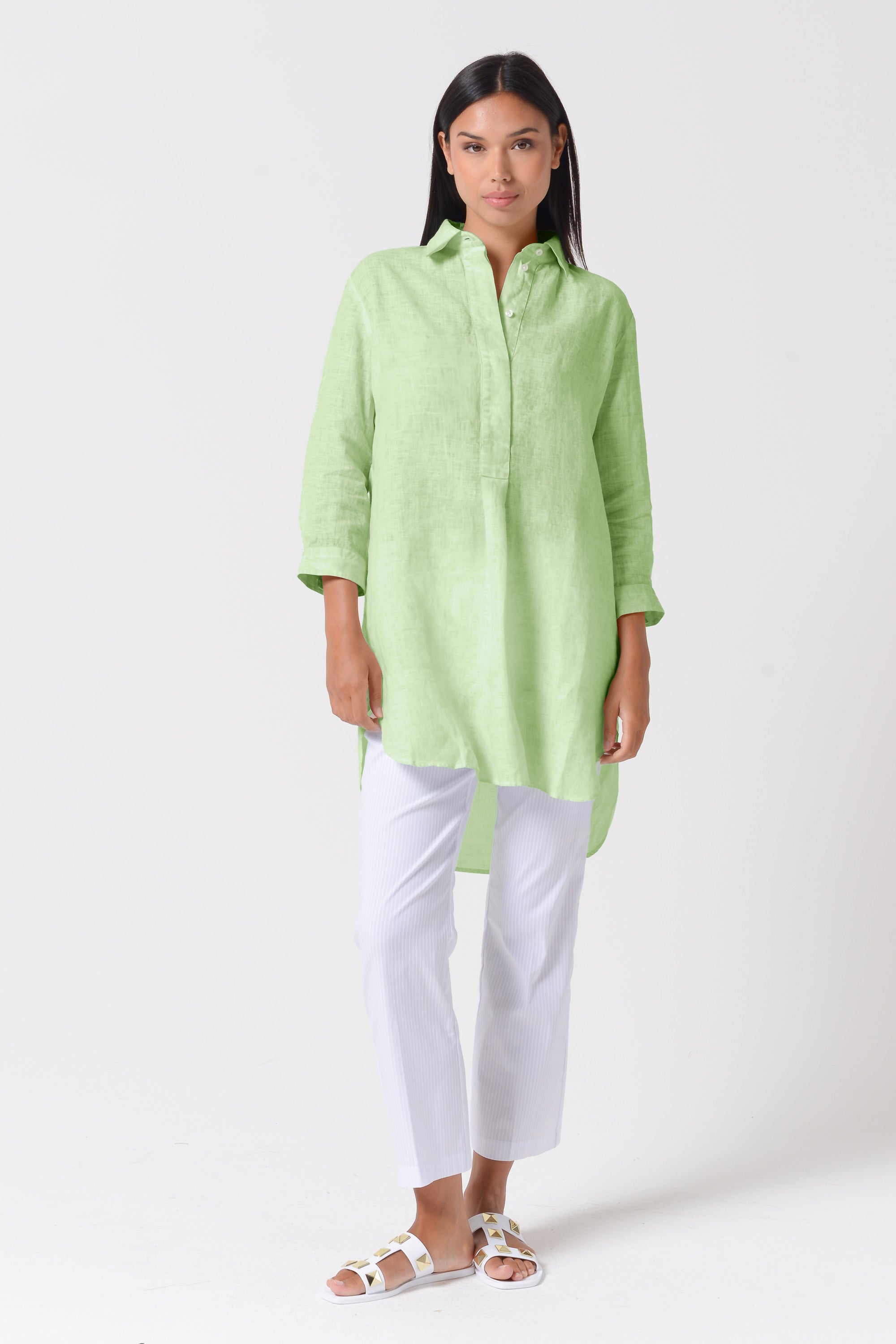 Mini Linen Shirtdress - Margarita