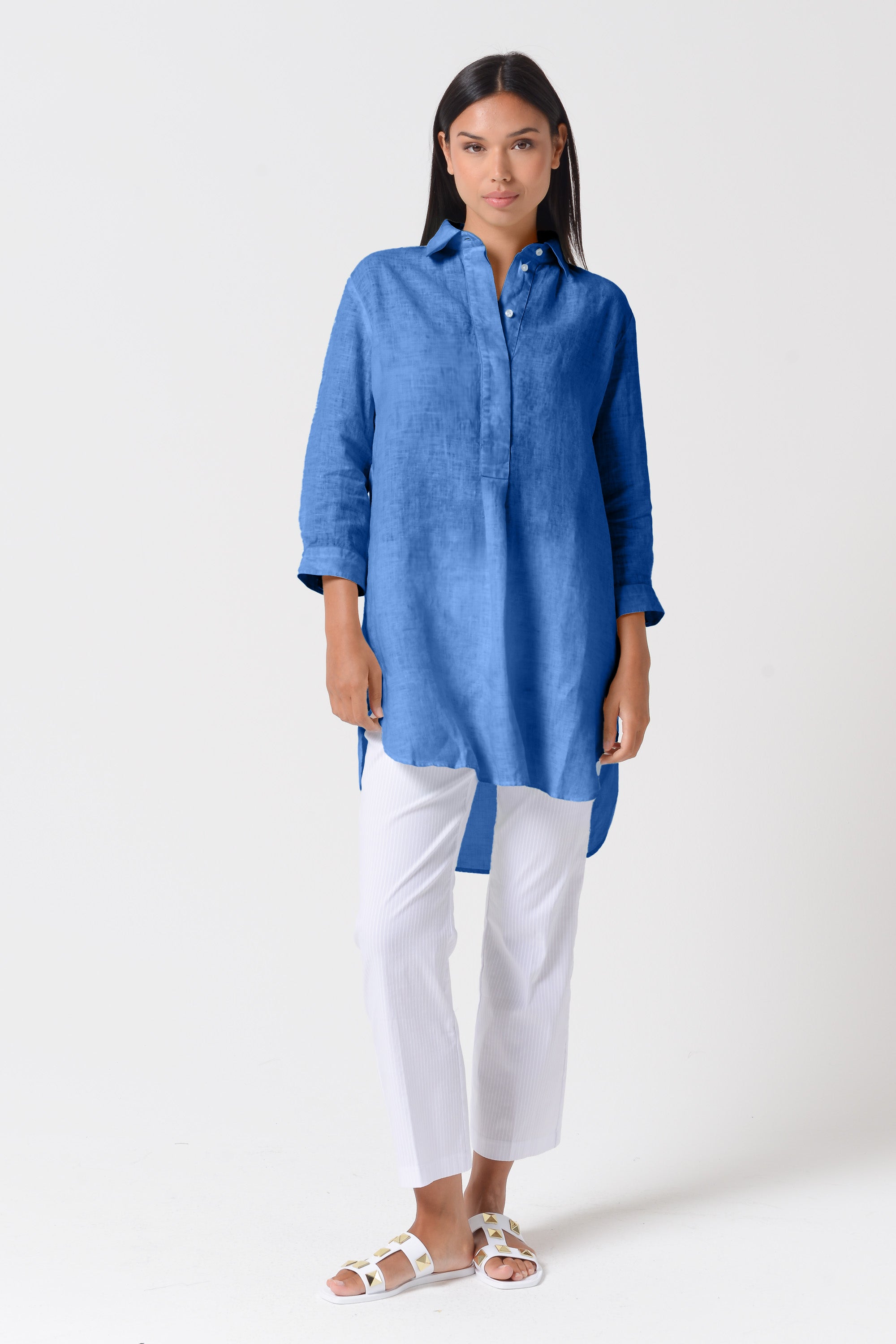 Mini Linen Shirtdress - Oceano