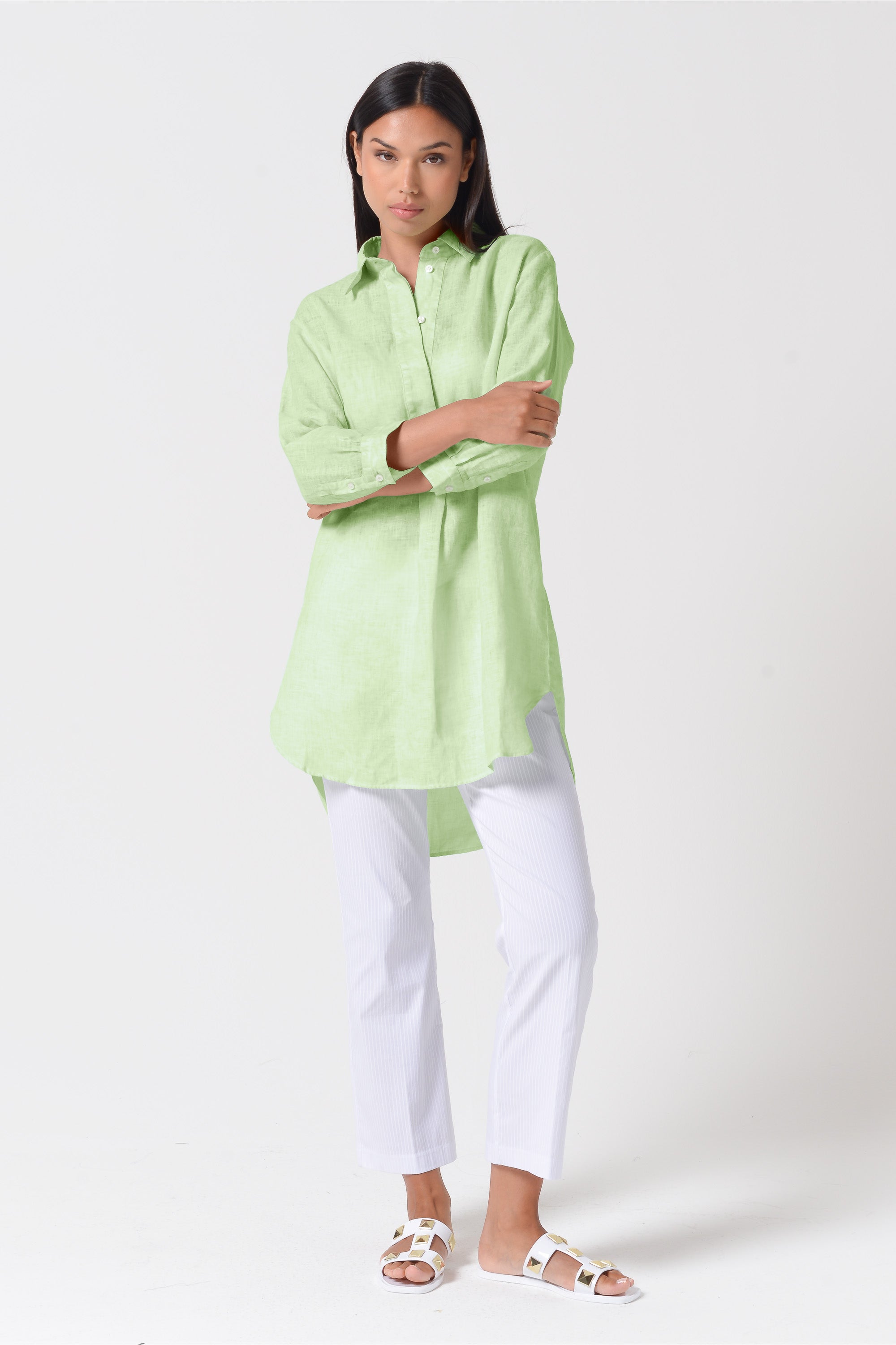Mini Linen Shirtdress - Margarita