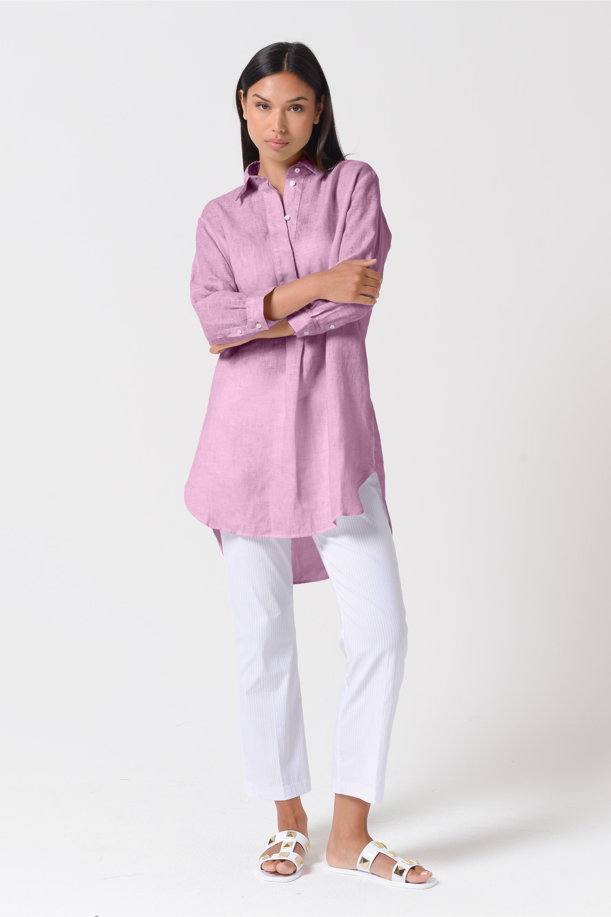 Mini Linen Shirtdress - Peonia