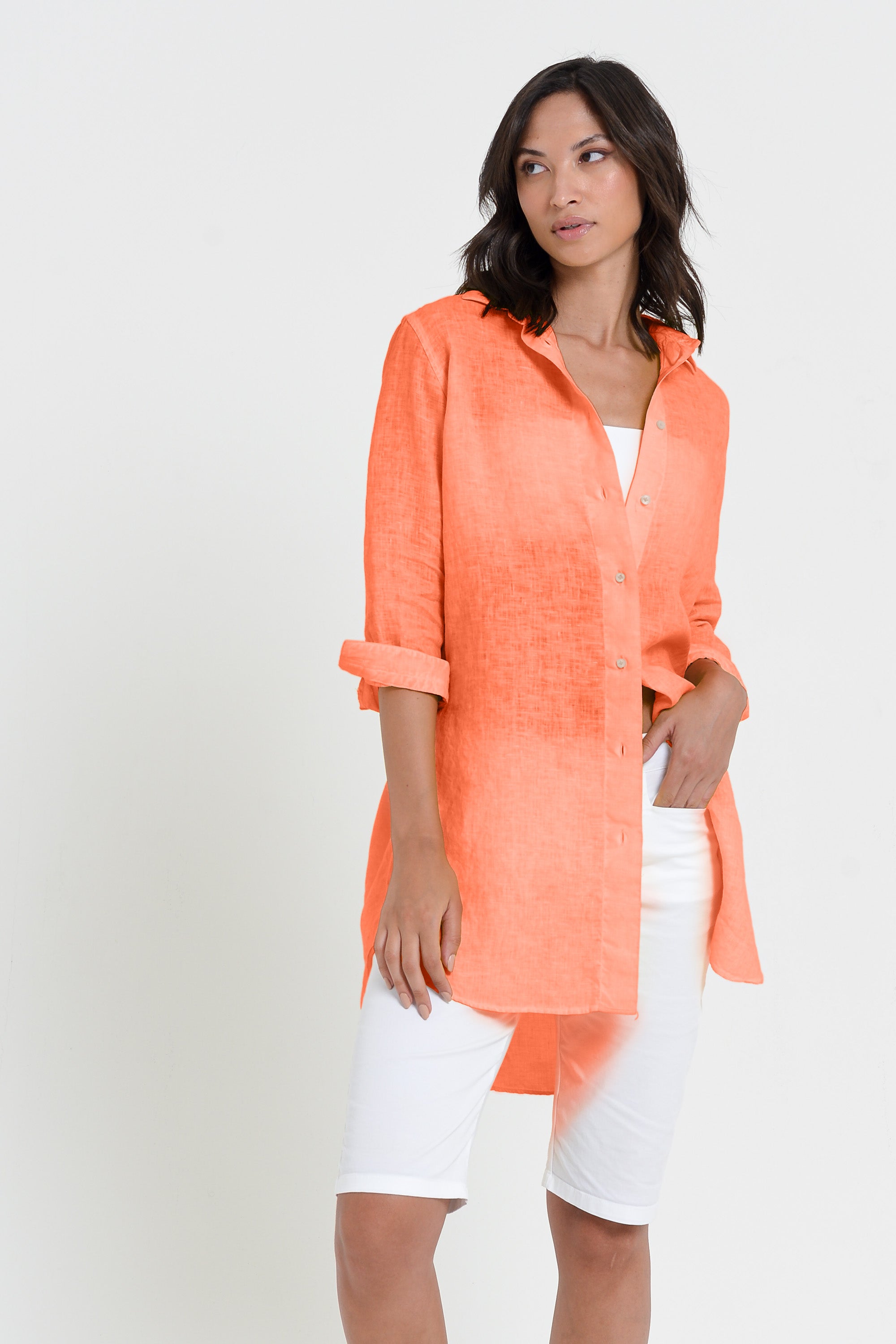 Effortless Linen Shirtdress - Spritz