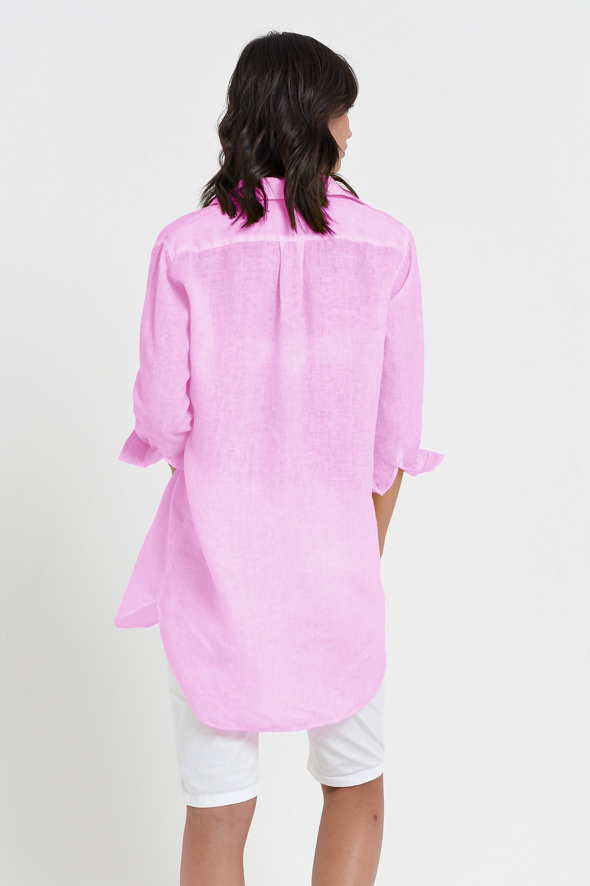 Effortless Linen Shirtdress - Candy