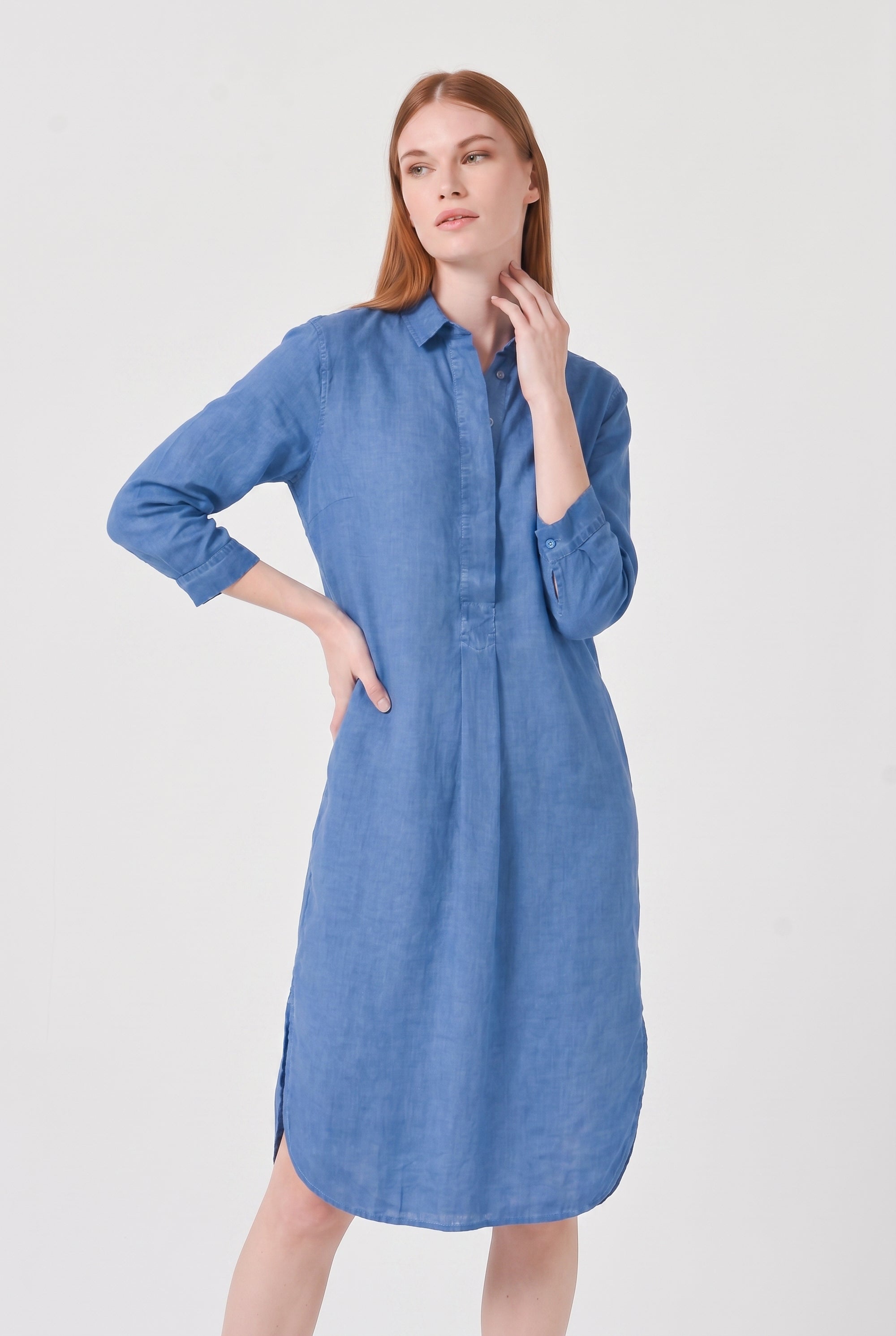 Long Voile Shirtdress - Oceano