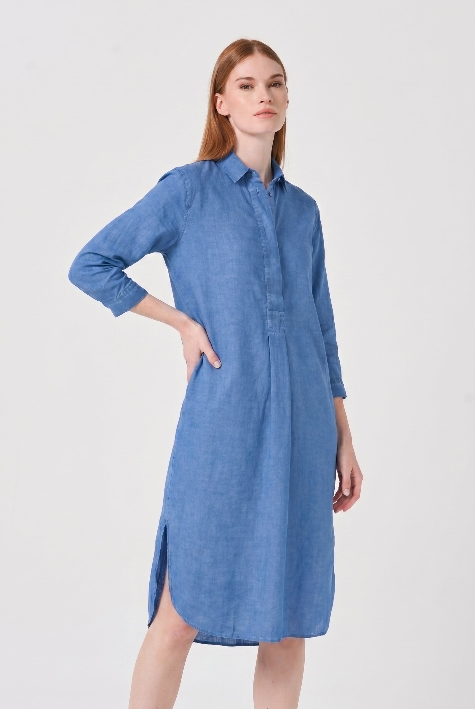 Long Voile Shirtdress - Oceano