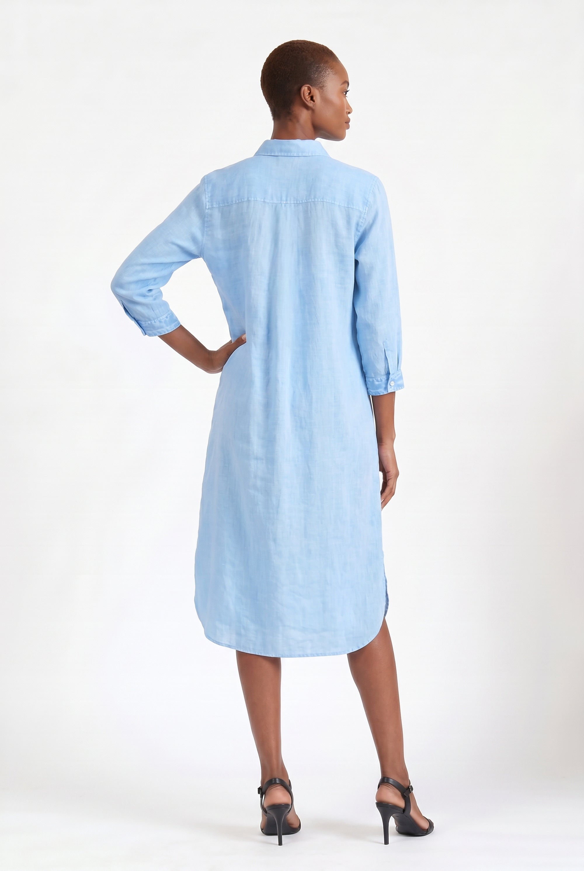Long Voile Shirtdress - Cielo
