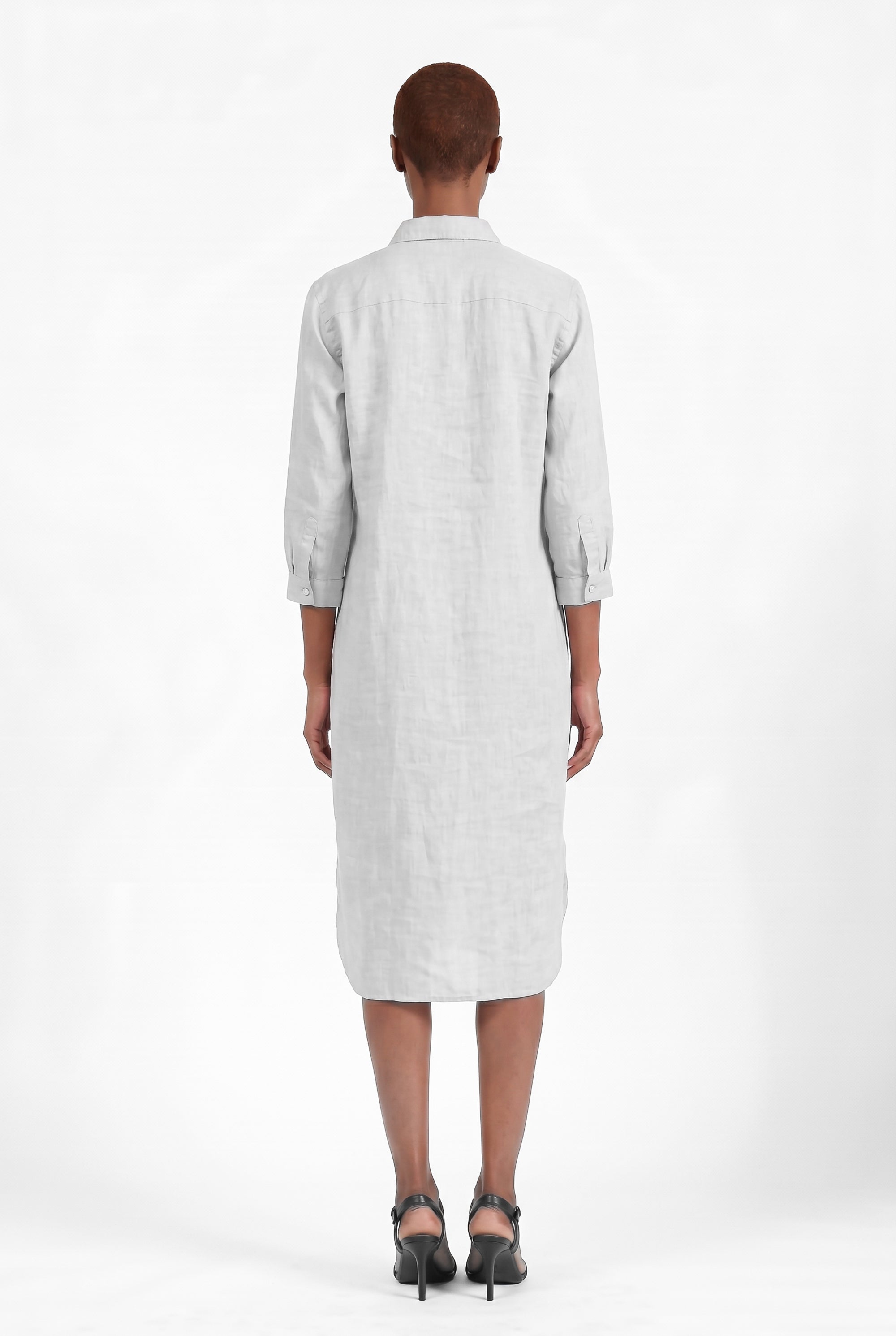 Long Voile Shirtdress - Marmo