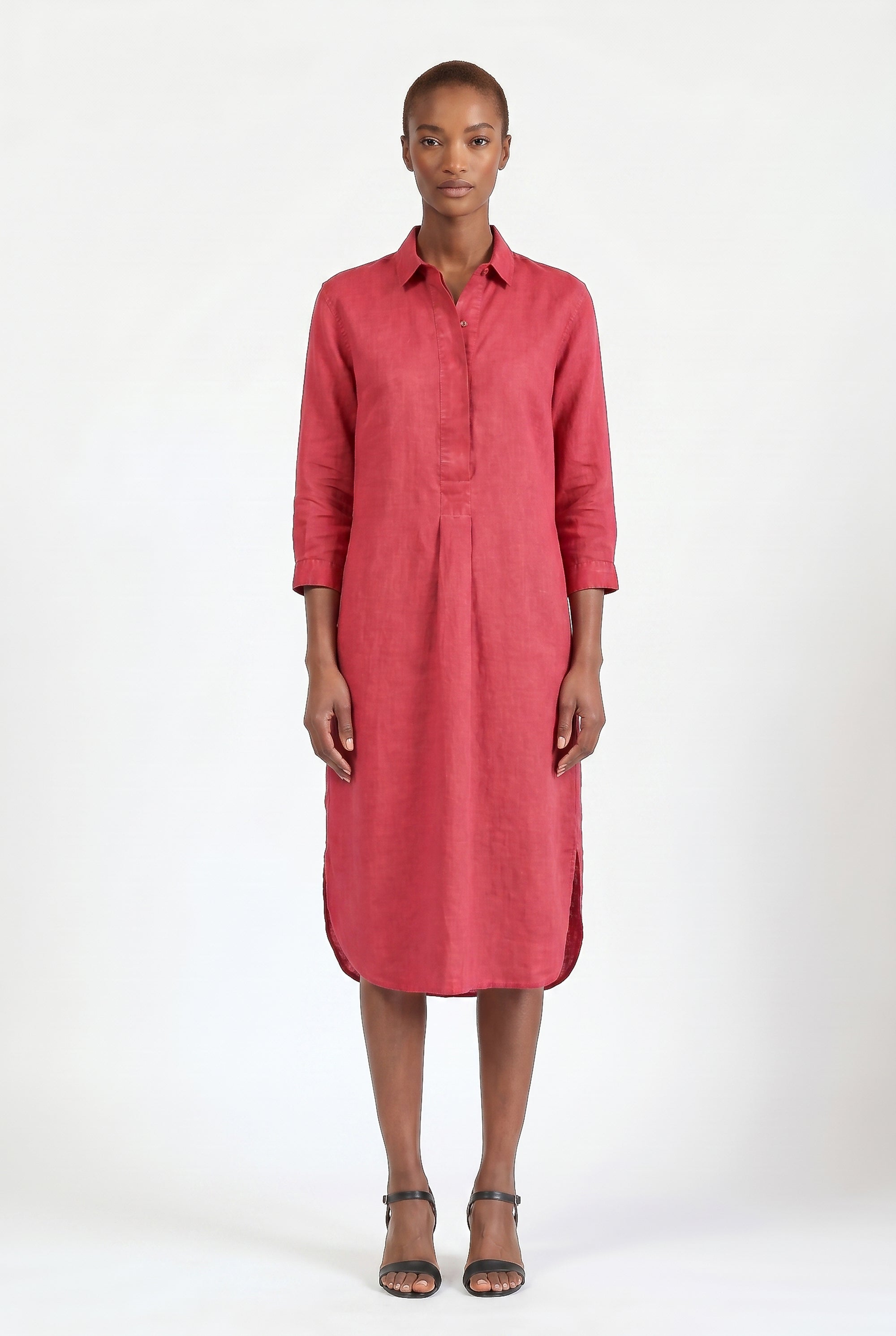 Long Voile Shirtdress - Geranio