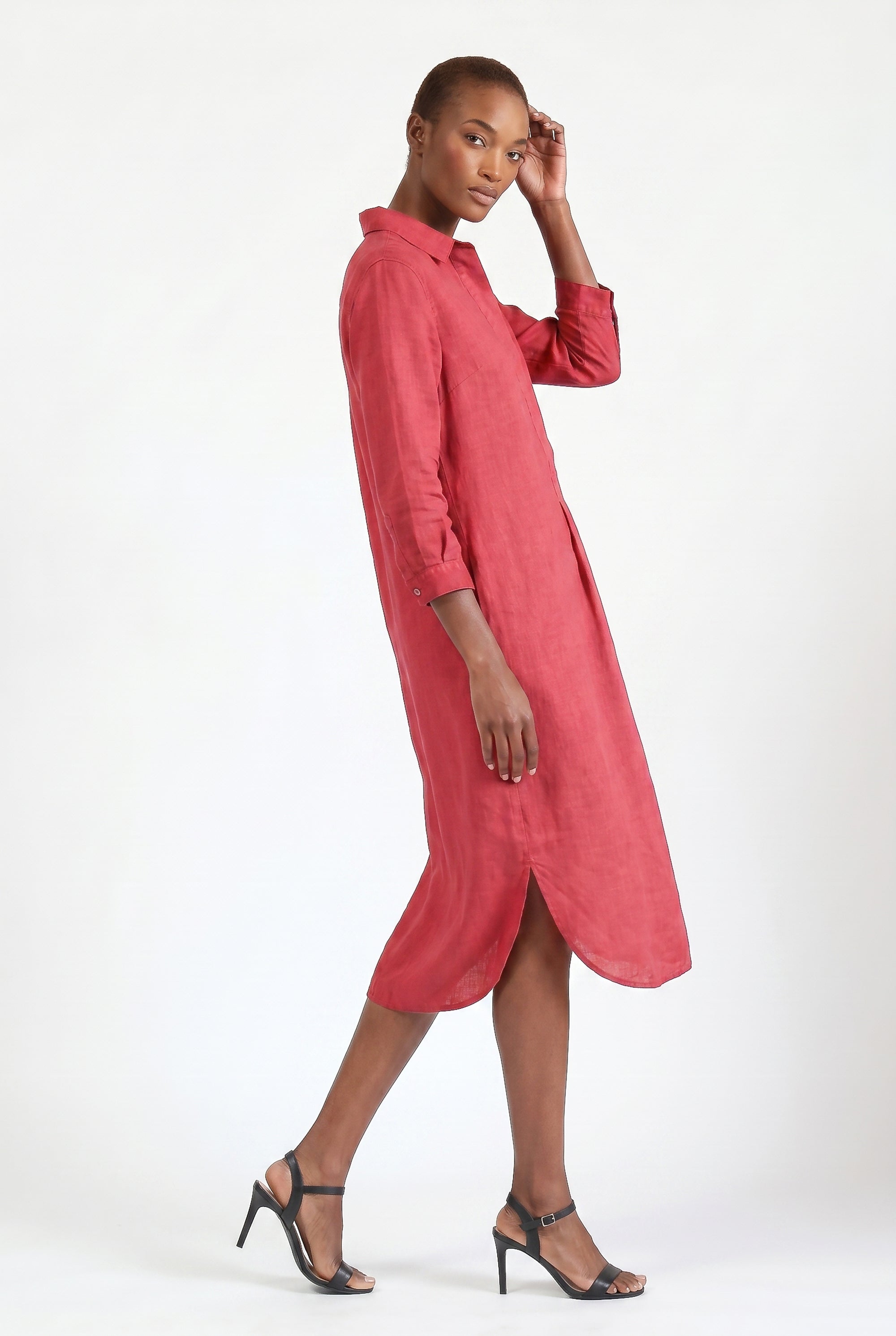 Long Voile Shirtdress - Geranio