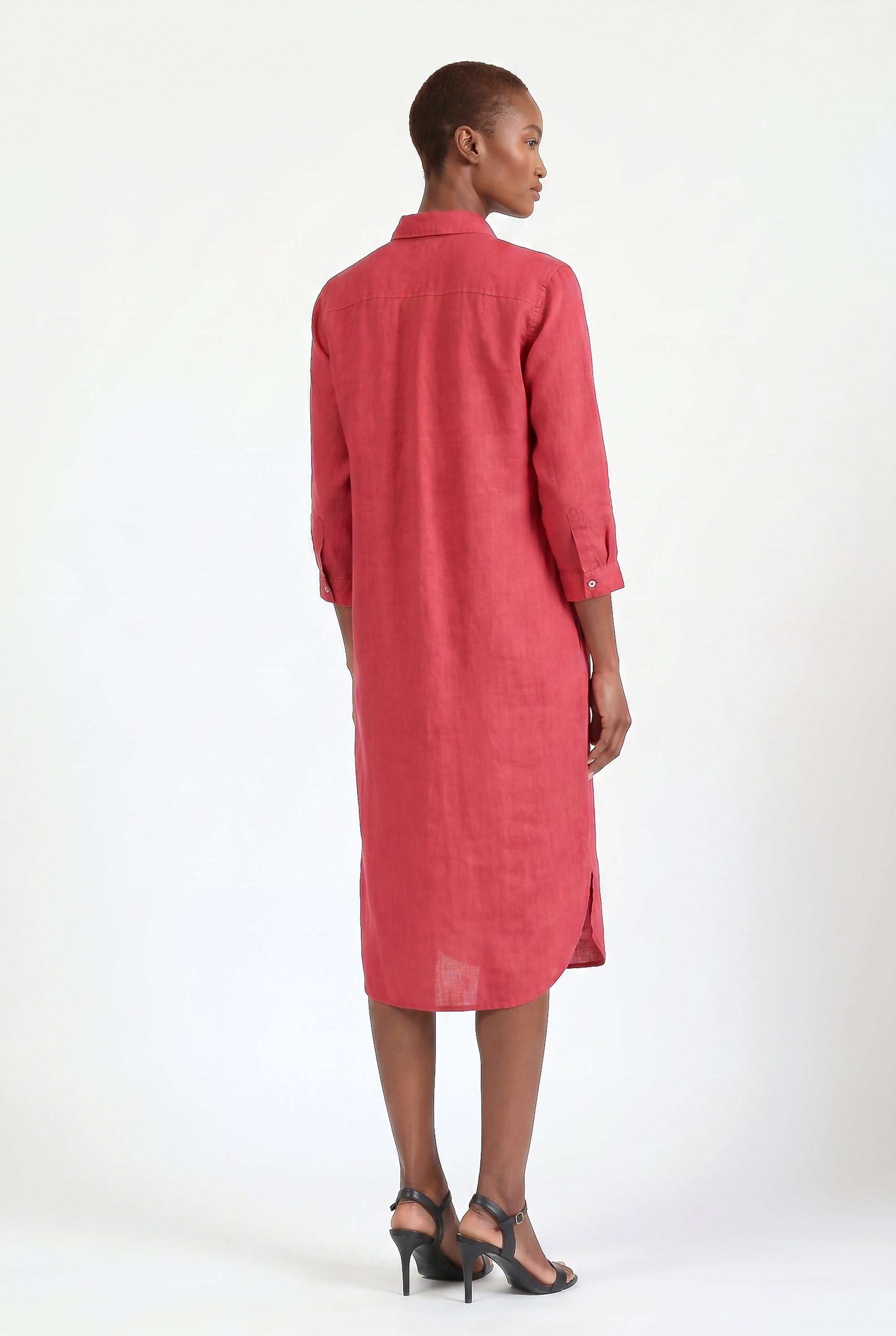 Long Voile Shirtdress - Geranio