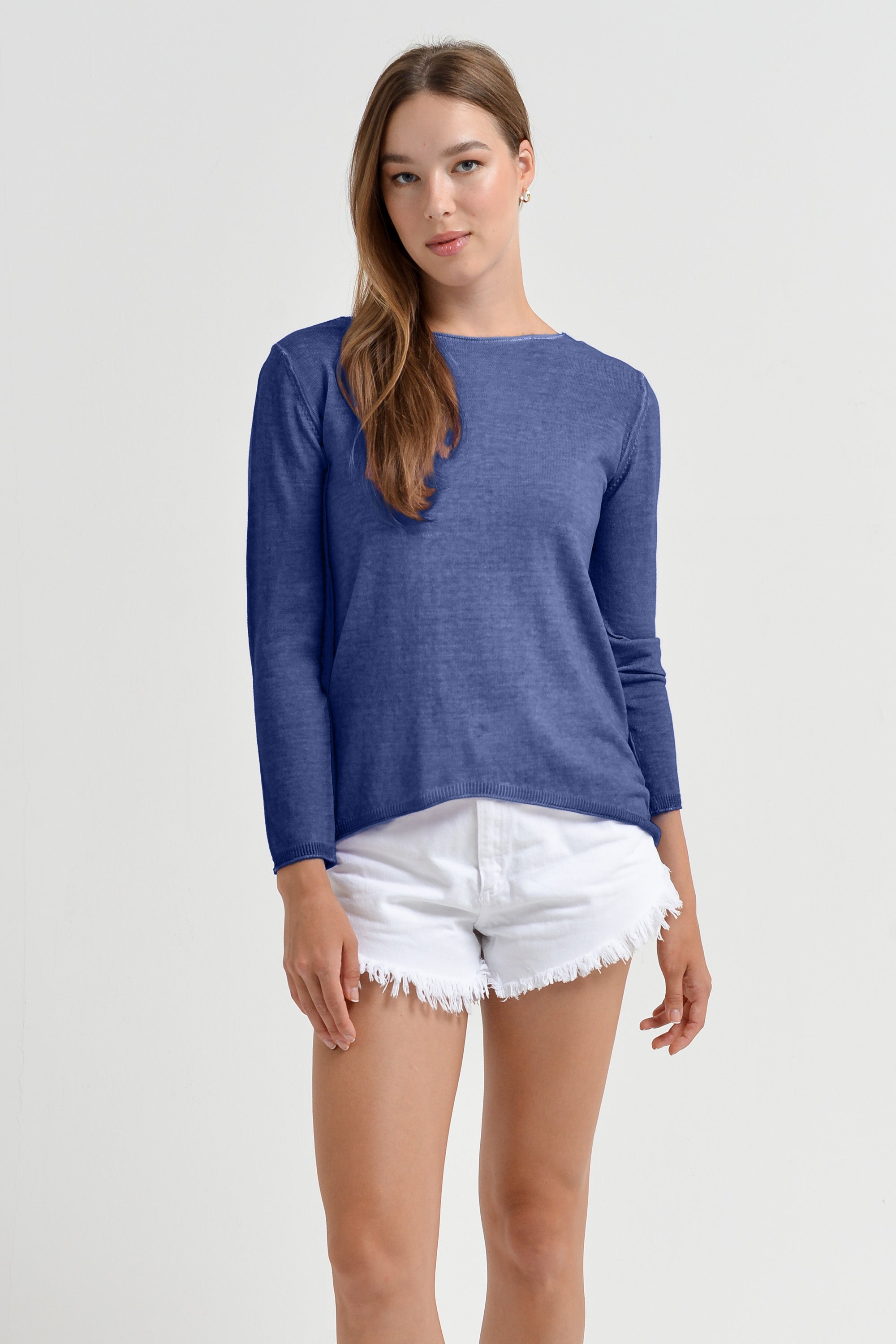 Boat Neck Cotton Sweater - Whale