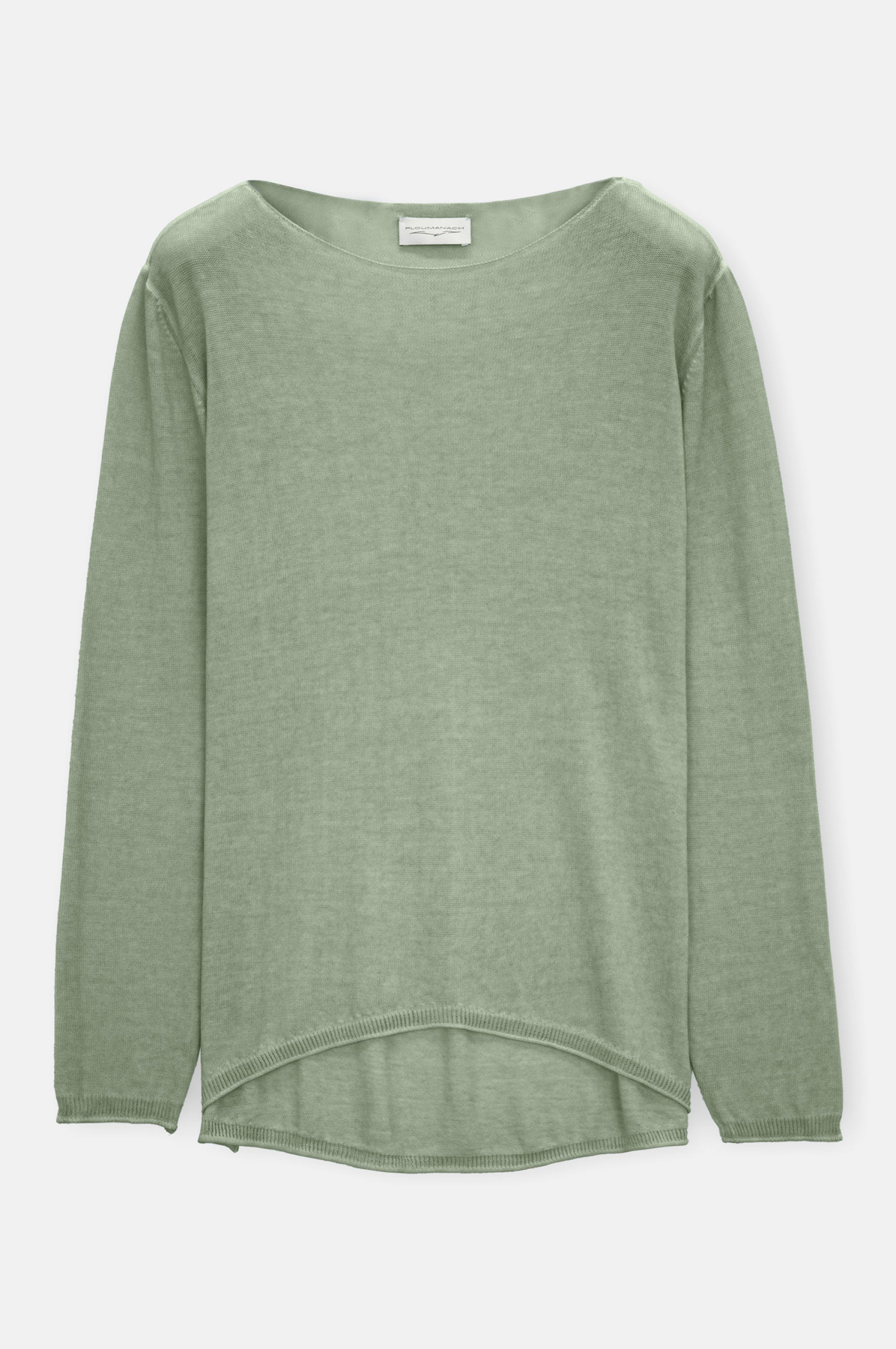 Boat Neck Cotton Sweater - Palm