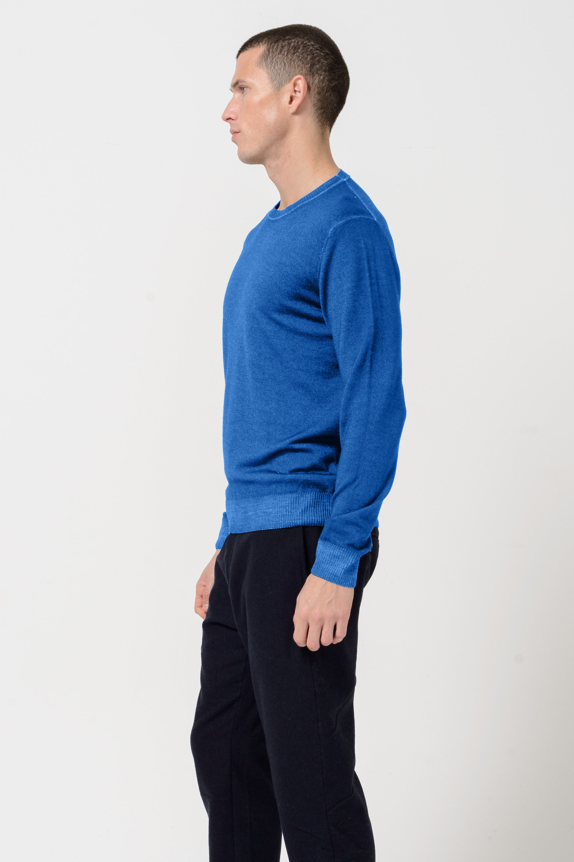 Gills Extra Fine Merino Crewneck Sweater - Lake