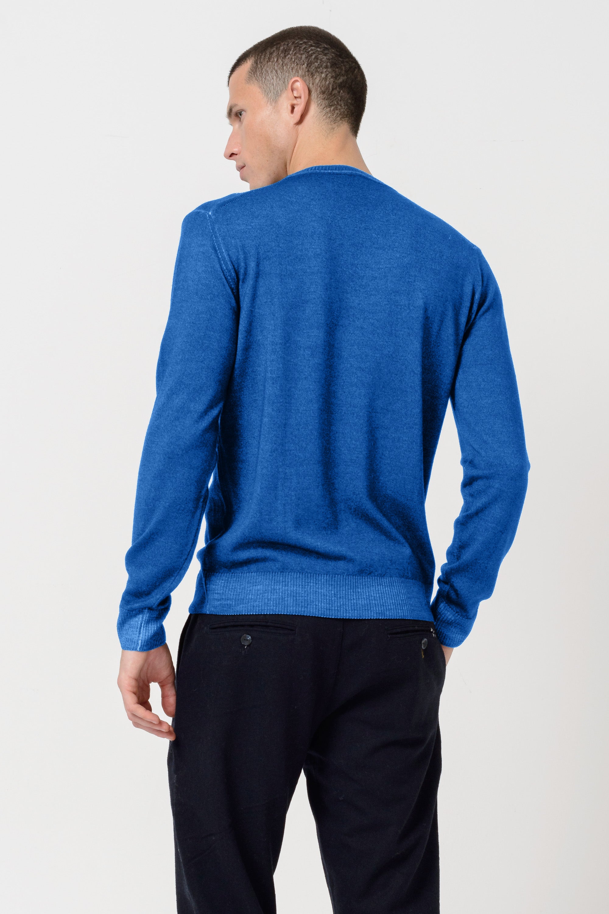 Gills Extra Fine Merino Crewneck Sweater - Lake