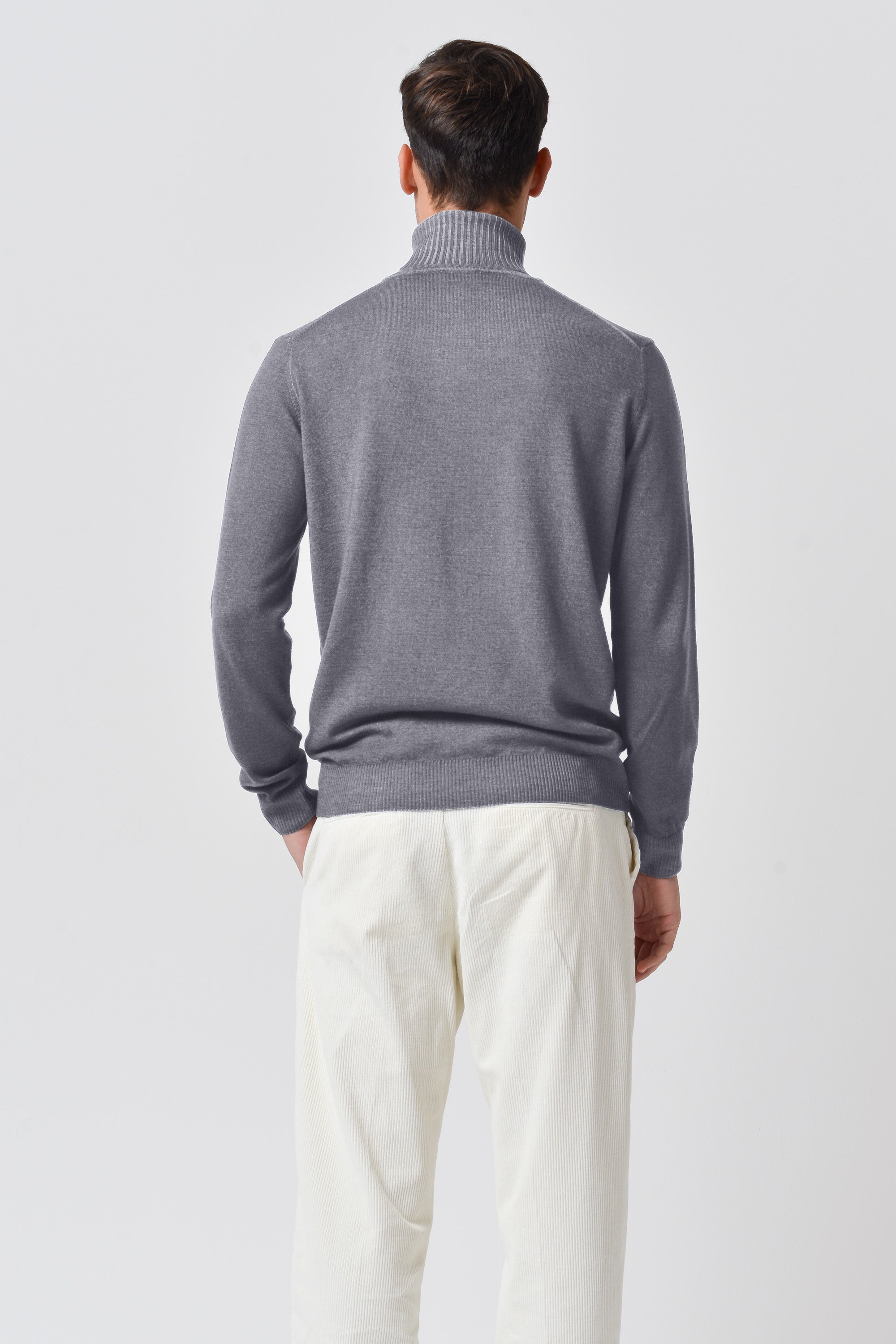 Haster - Extrafine Merino Wool Turtleneck Sweater - Cenere