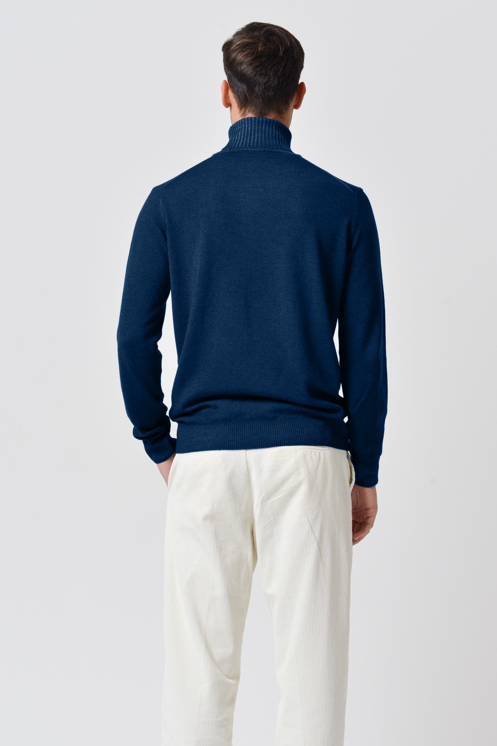 Haster - Extrafine Merino Wool Turtleneck Sweater - Navy