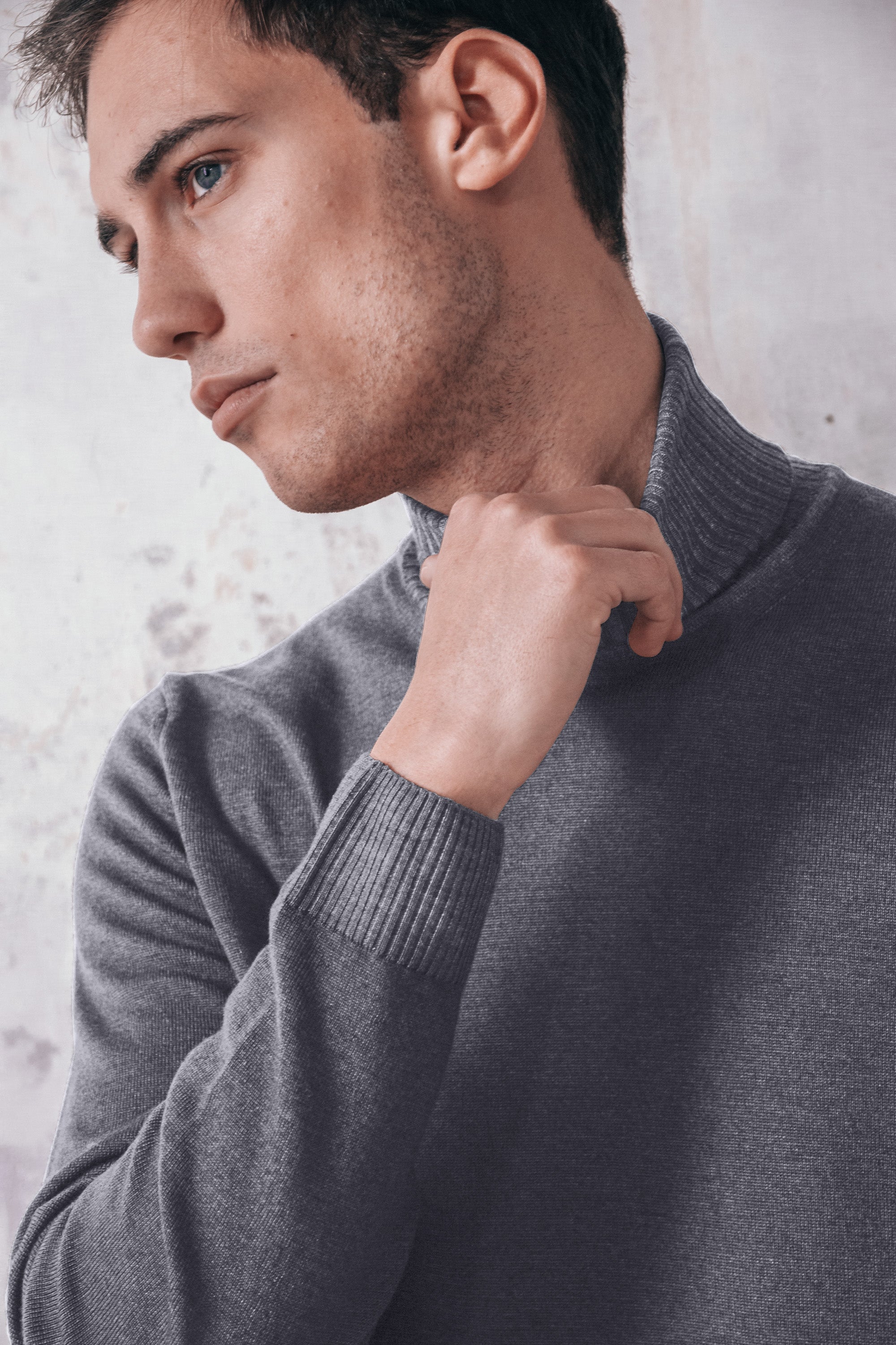 Haster - Extrafine Merino Wool Turtleneck Sweater - Cenere