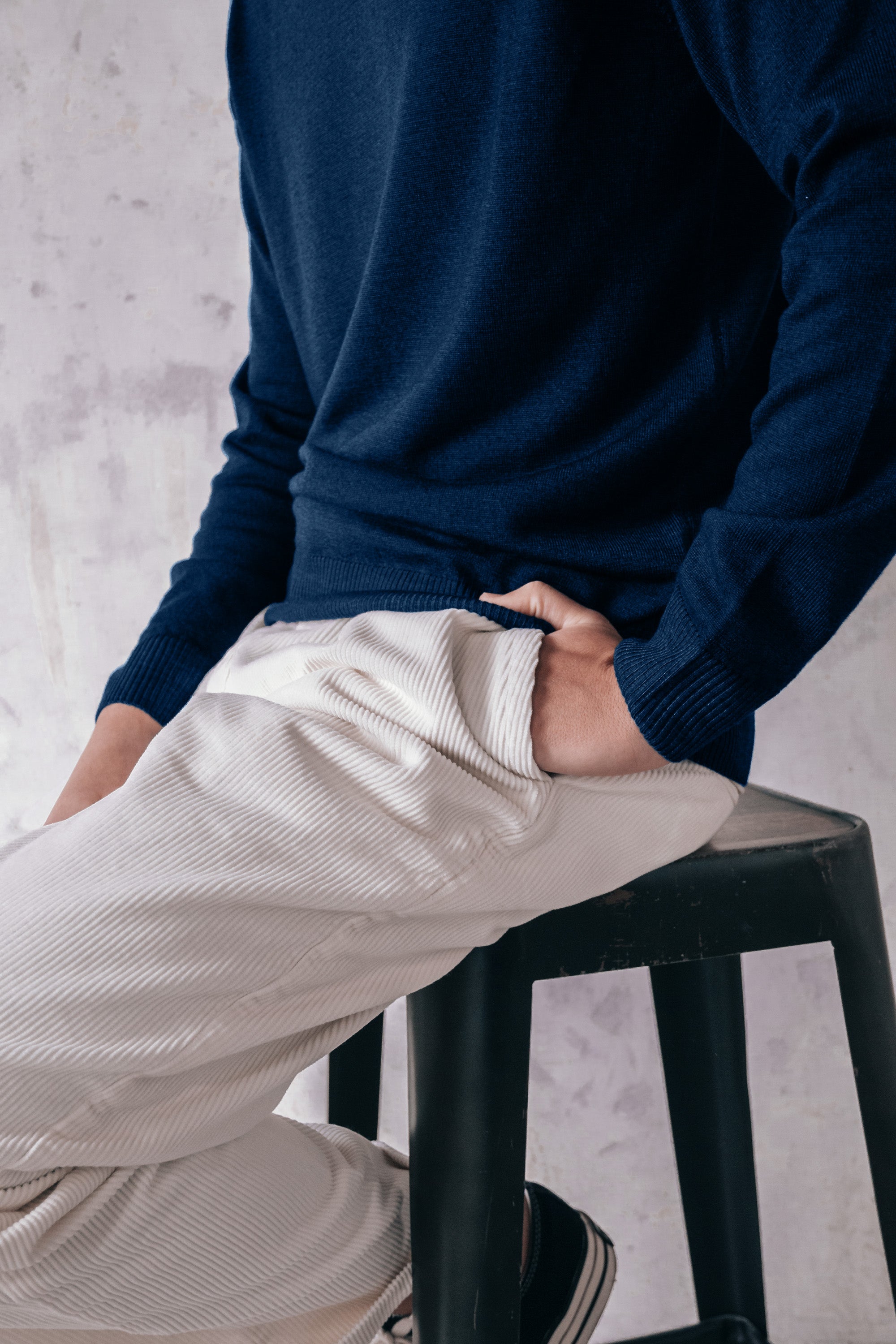 Haster - Extrafine Merino Wool Turtleneck Sweater - Navy