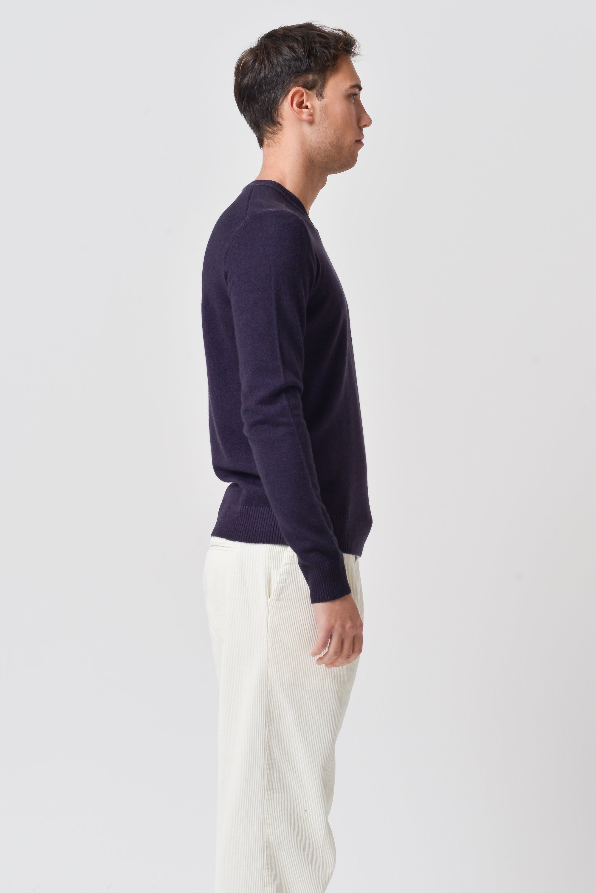 Vick Cashmere V-Neck - Mirtillo