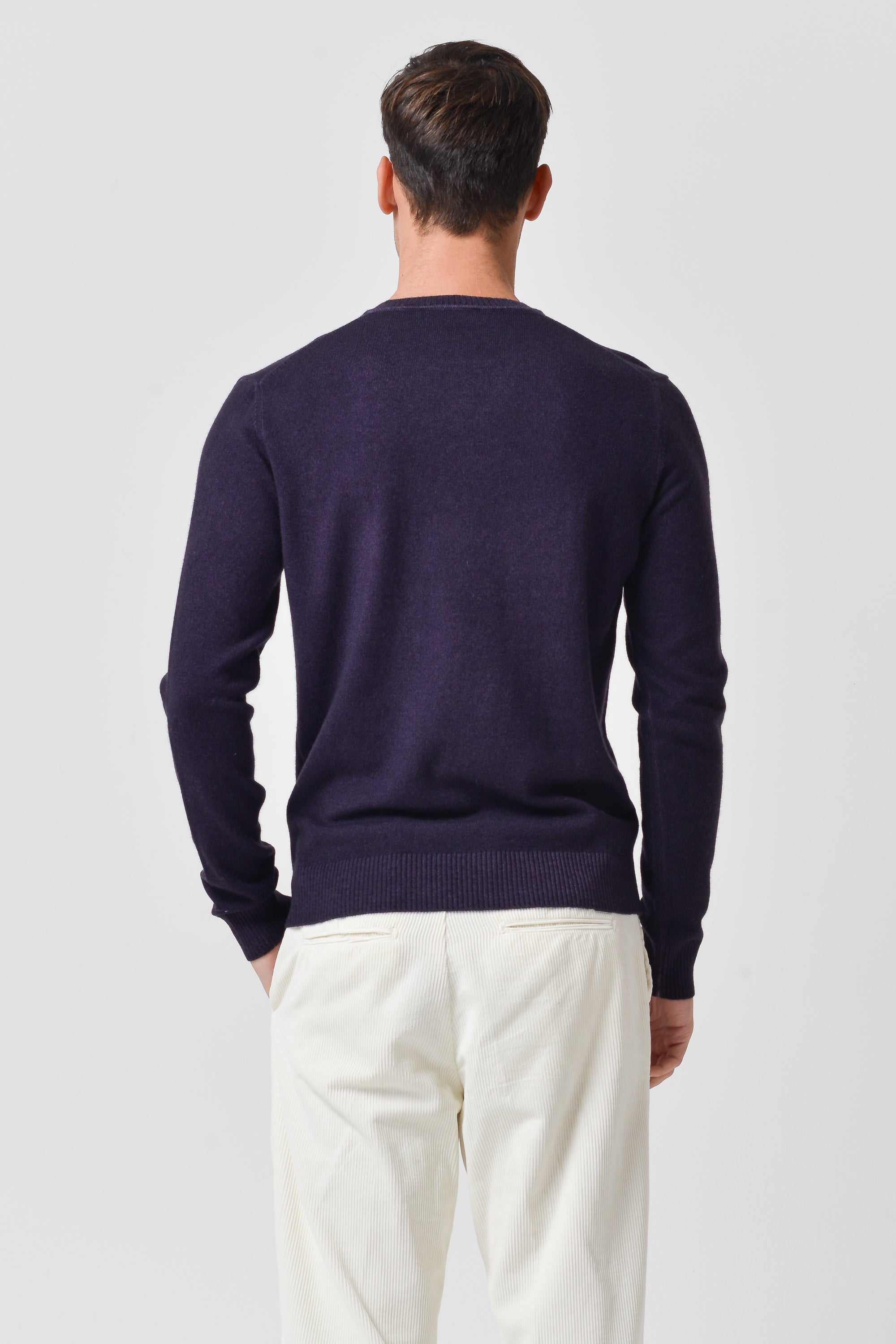 Vick Cashmere V-Neck - Mirtillo