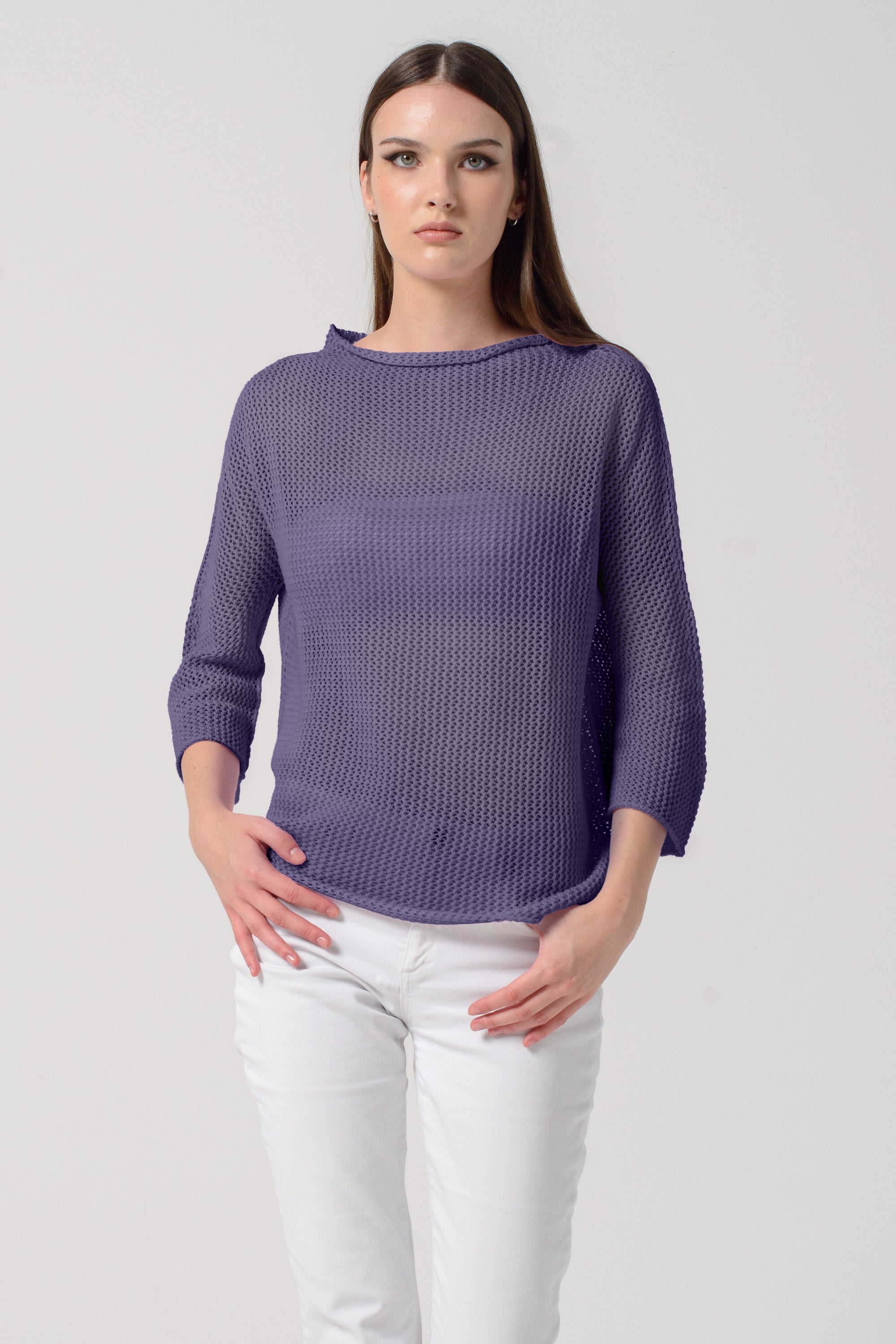 Fresh Cotton Openwork Jumper - Mirto