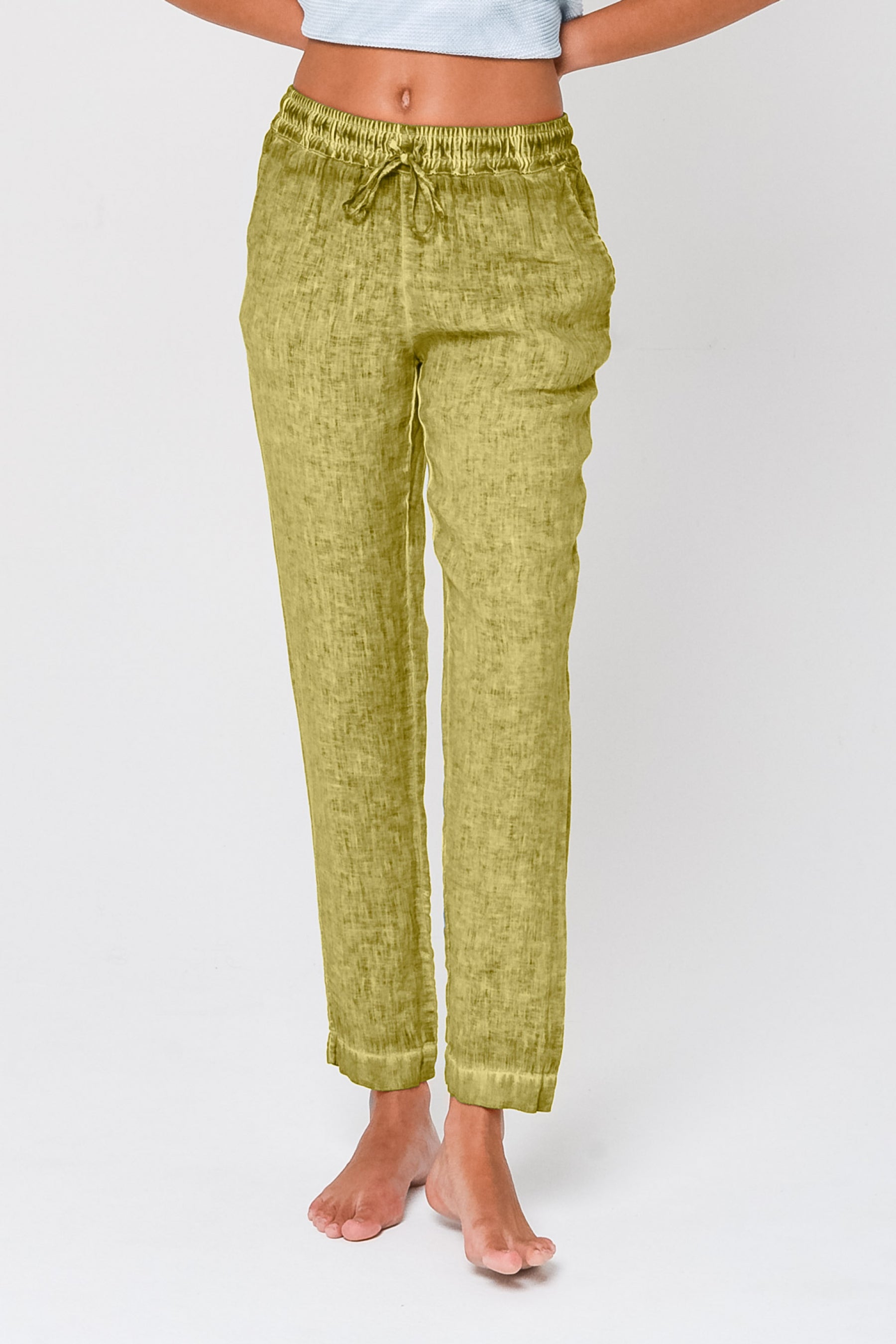 Linen Slacks - Pistacchio