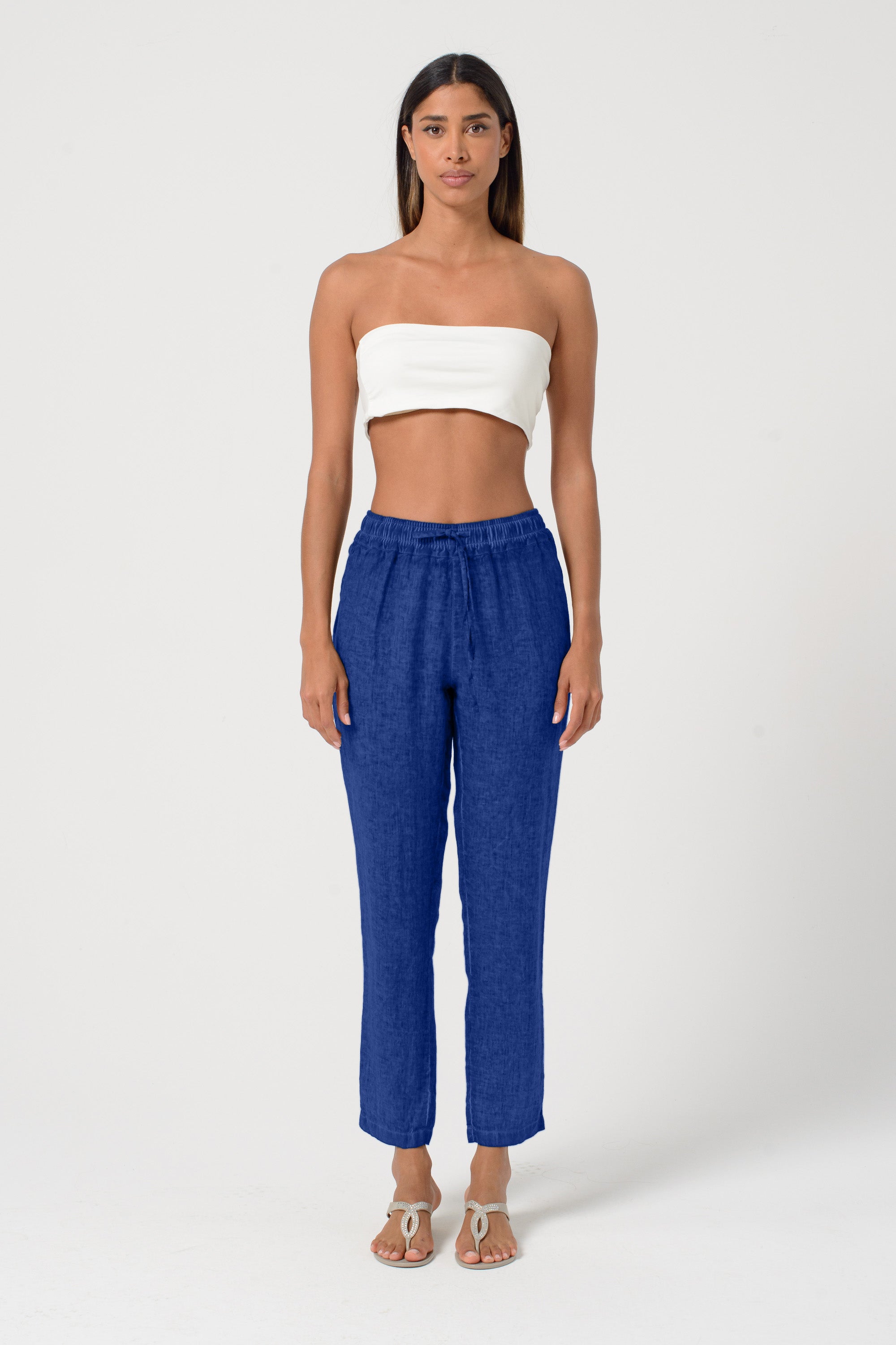 Linen Slacks - Royal