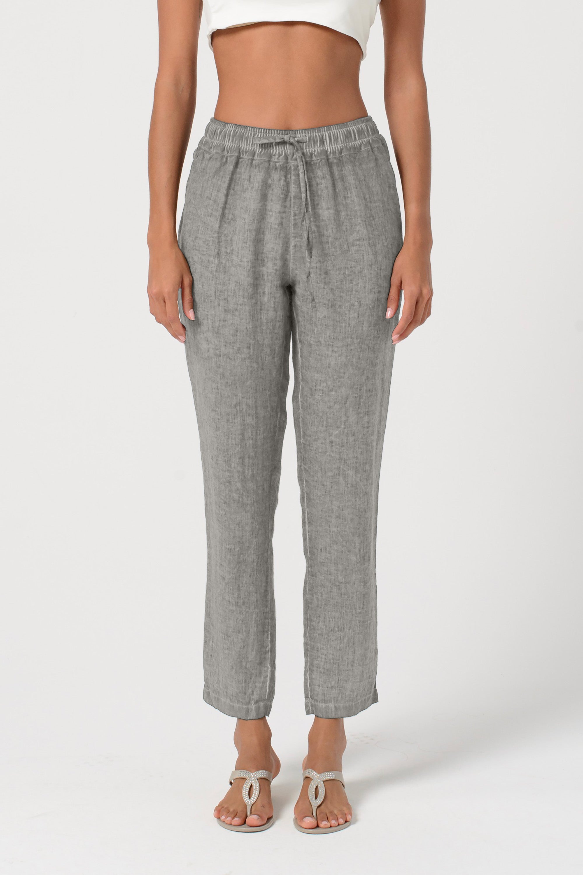 Linen Slacks - Dolphin
