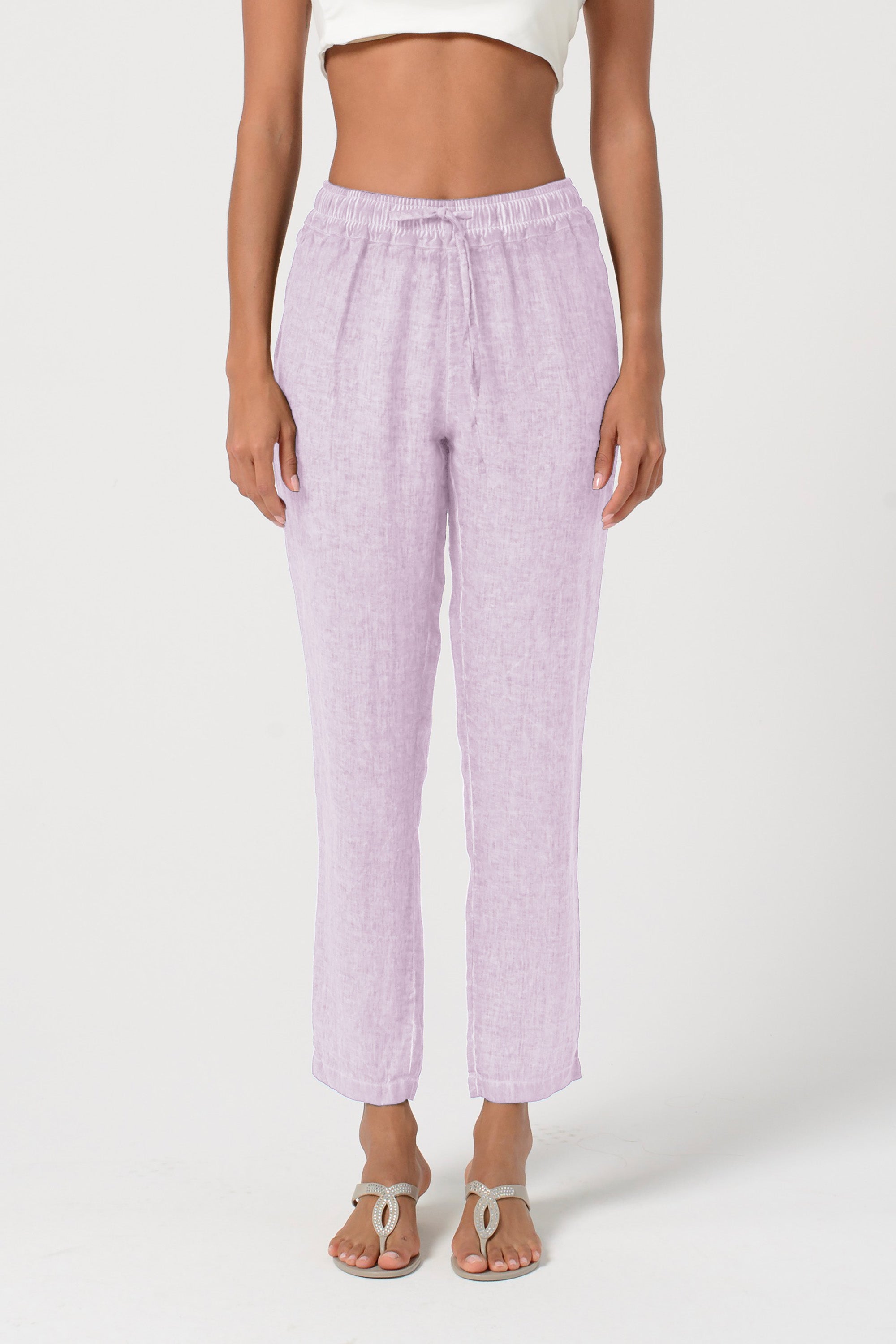 Linen Slacks - Flora