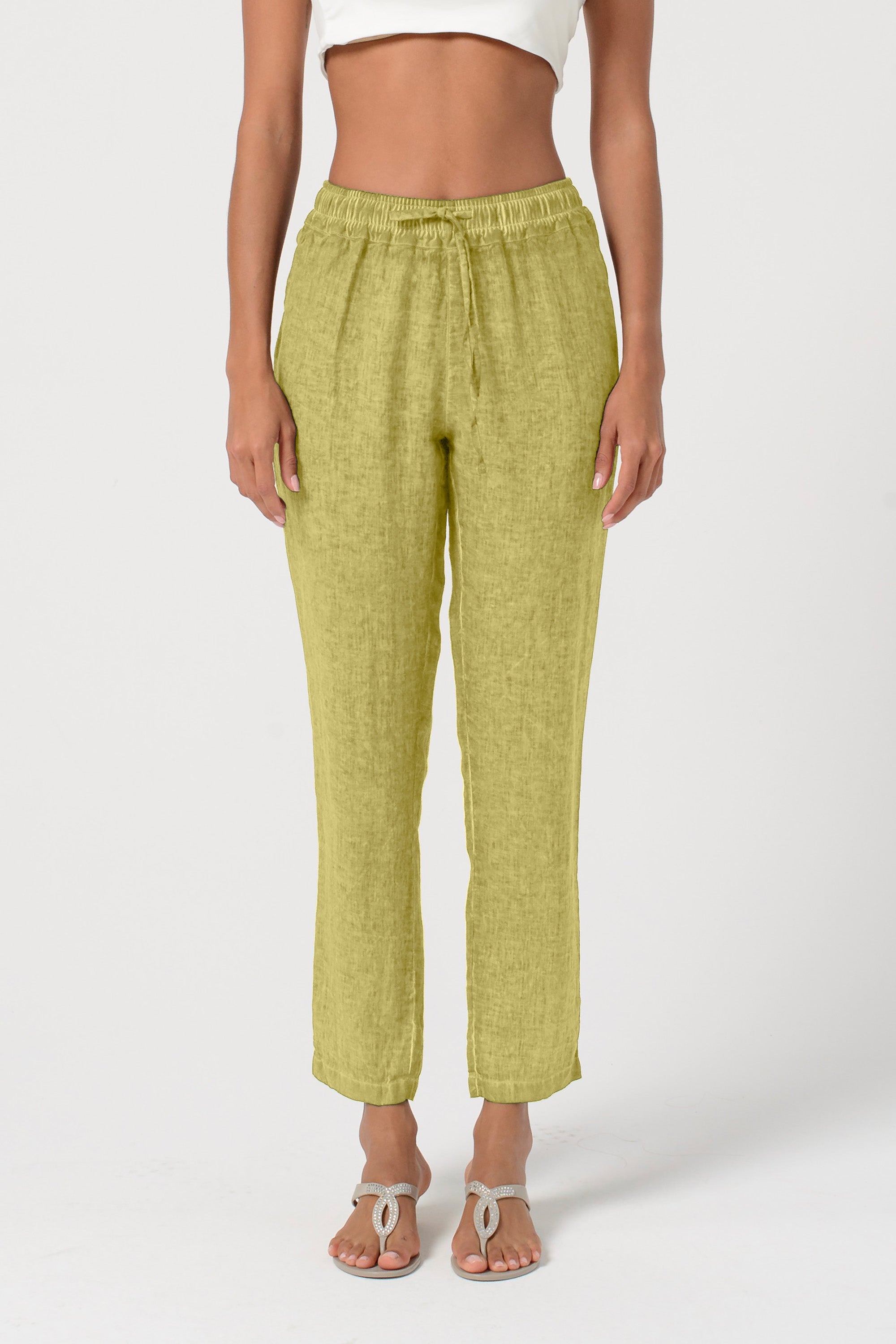 Linen Slacks - Pistacchio
