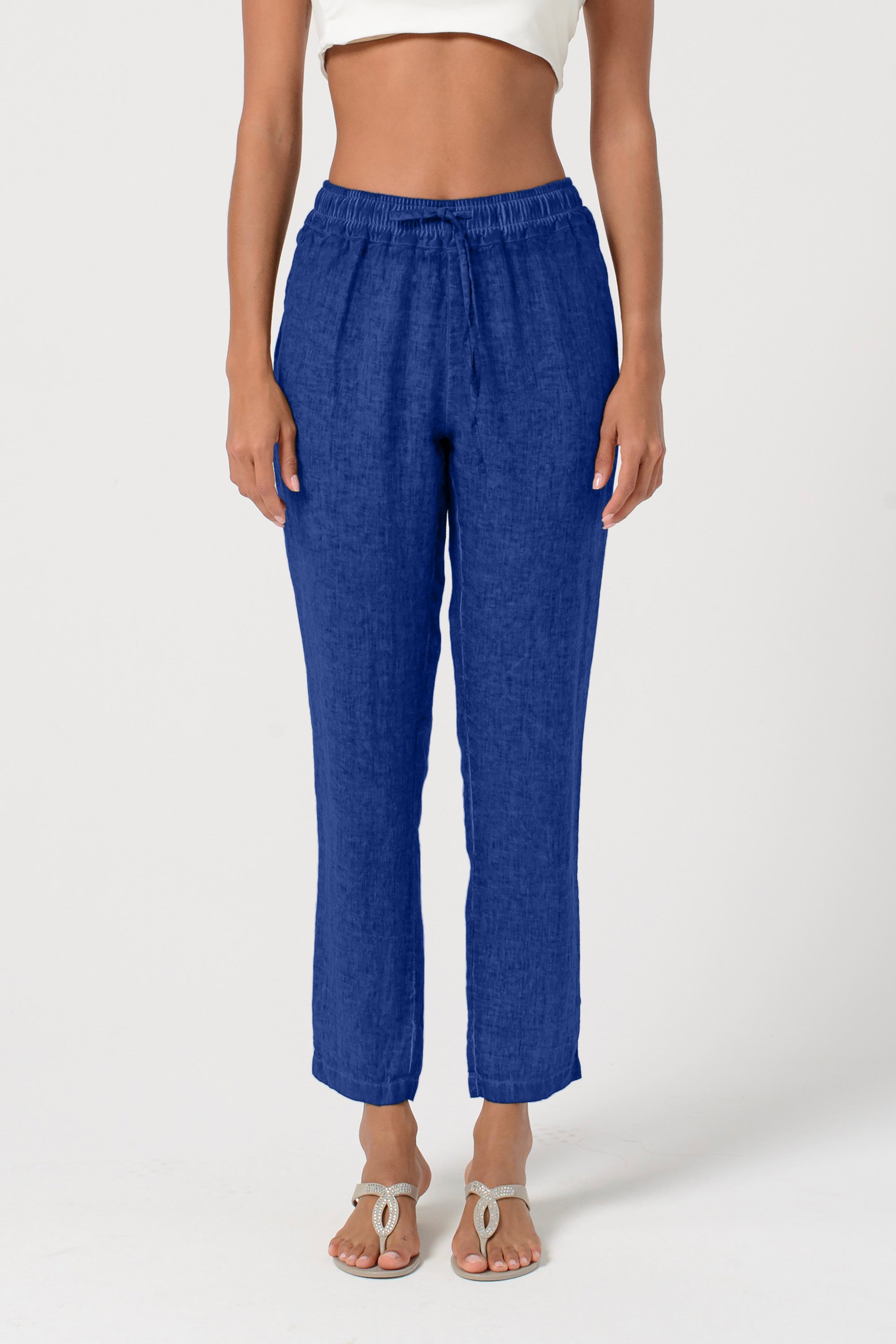 Linen Slacks - Royal
