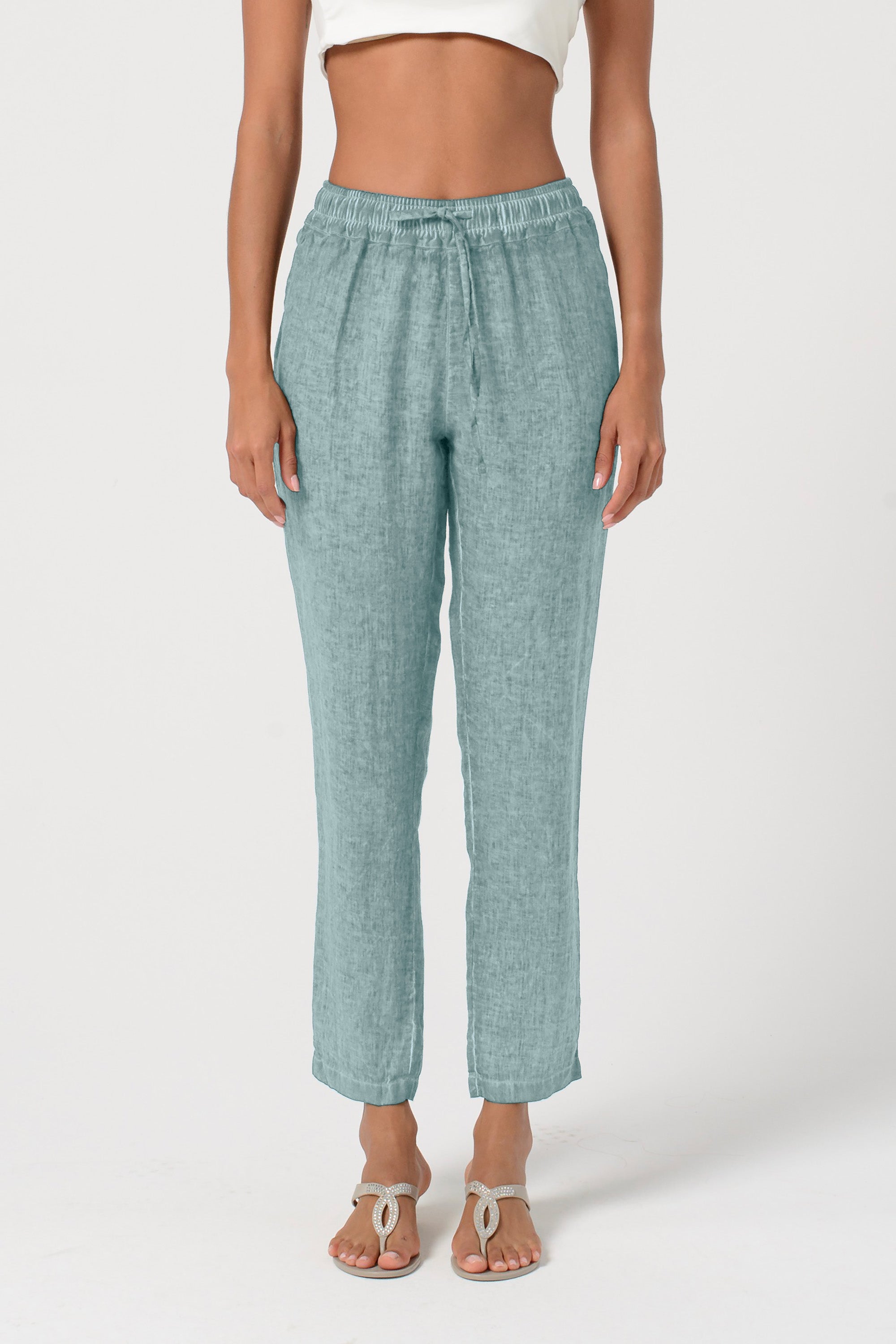 Linen Slacks - Shark