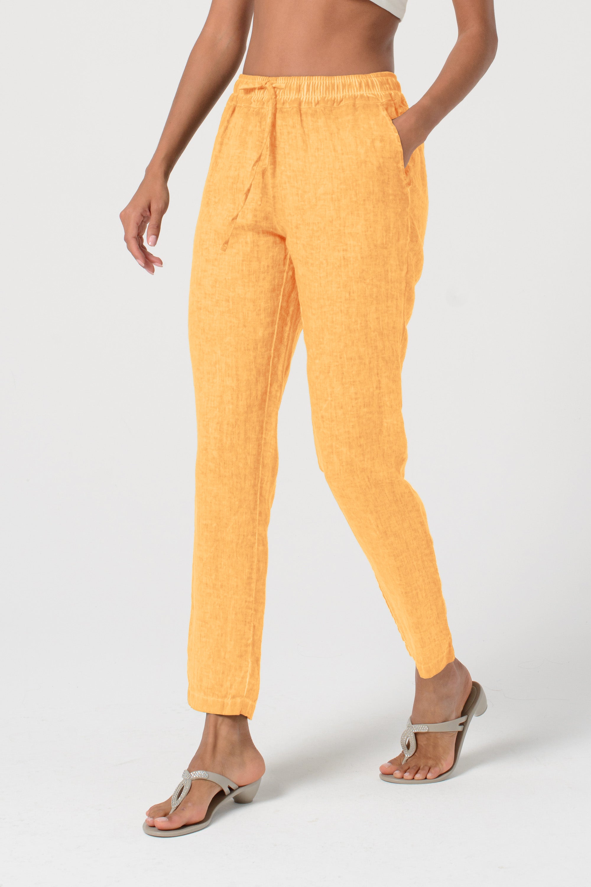 Linen Slacks - Apricot