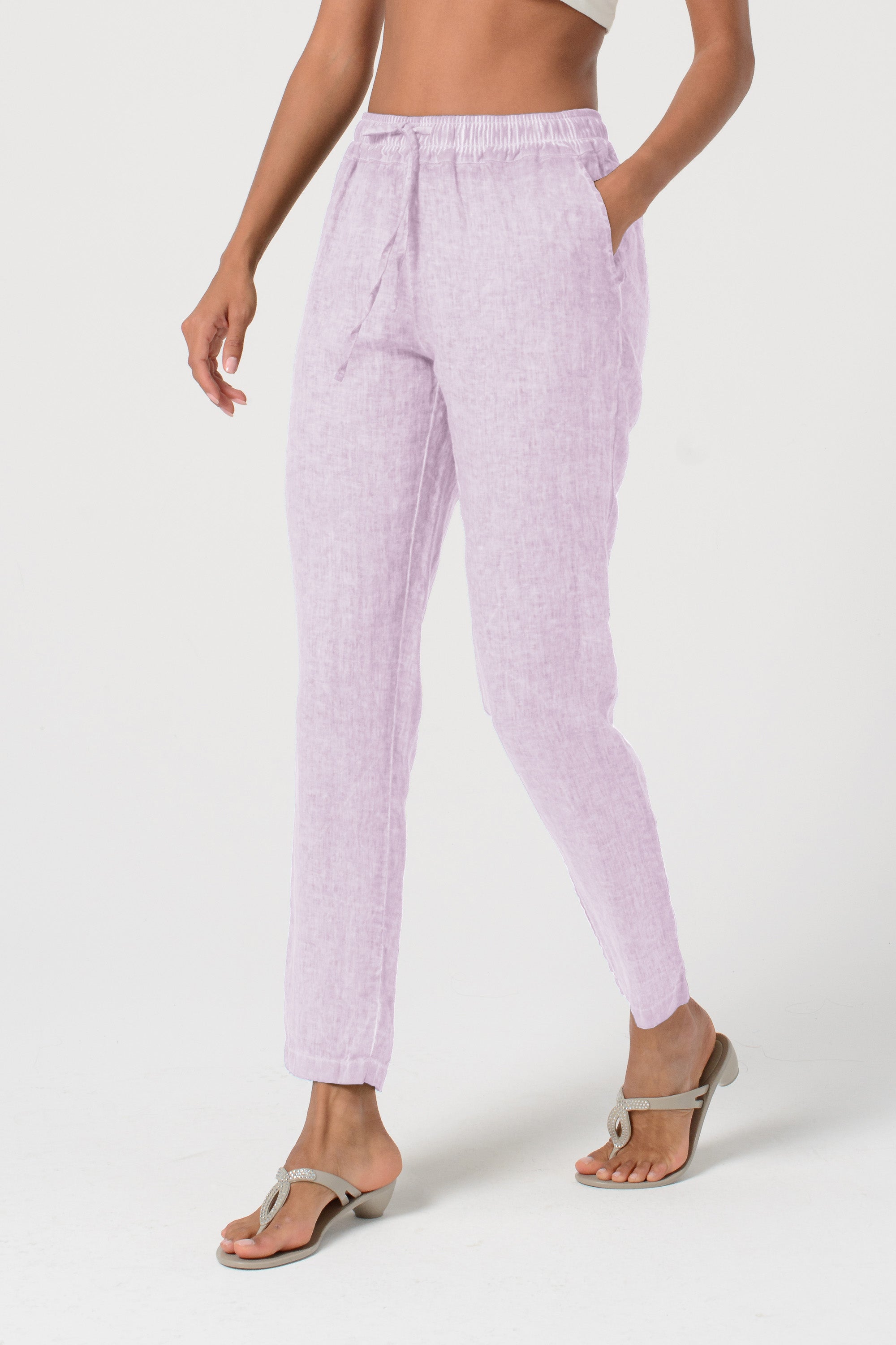 Linen Slacks - Flora