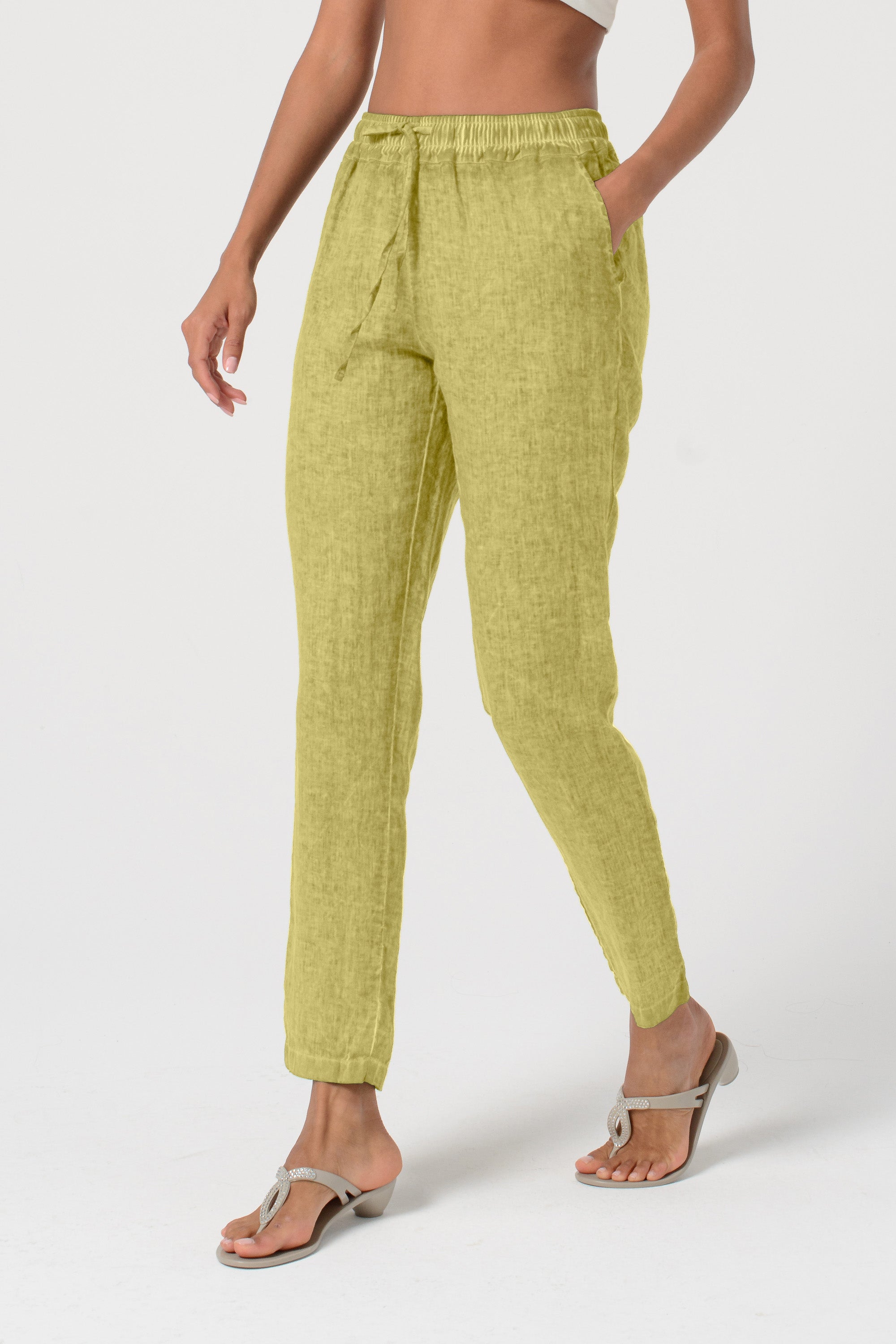 Linen Slacks - Pistacchio