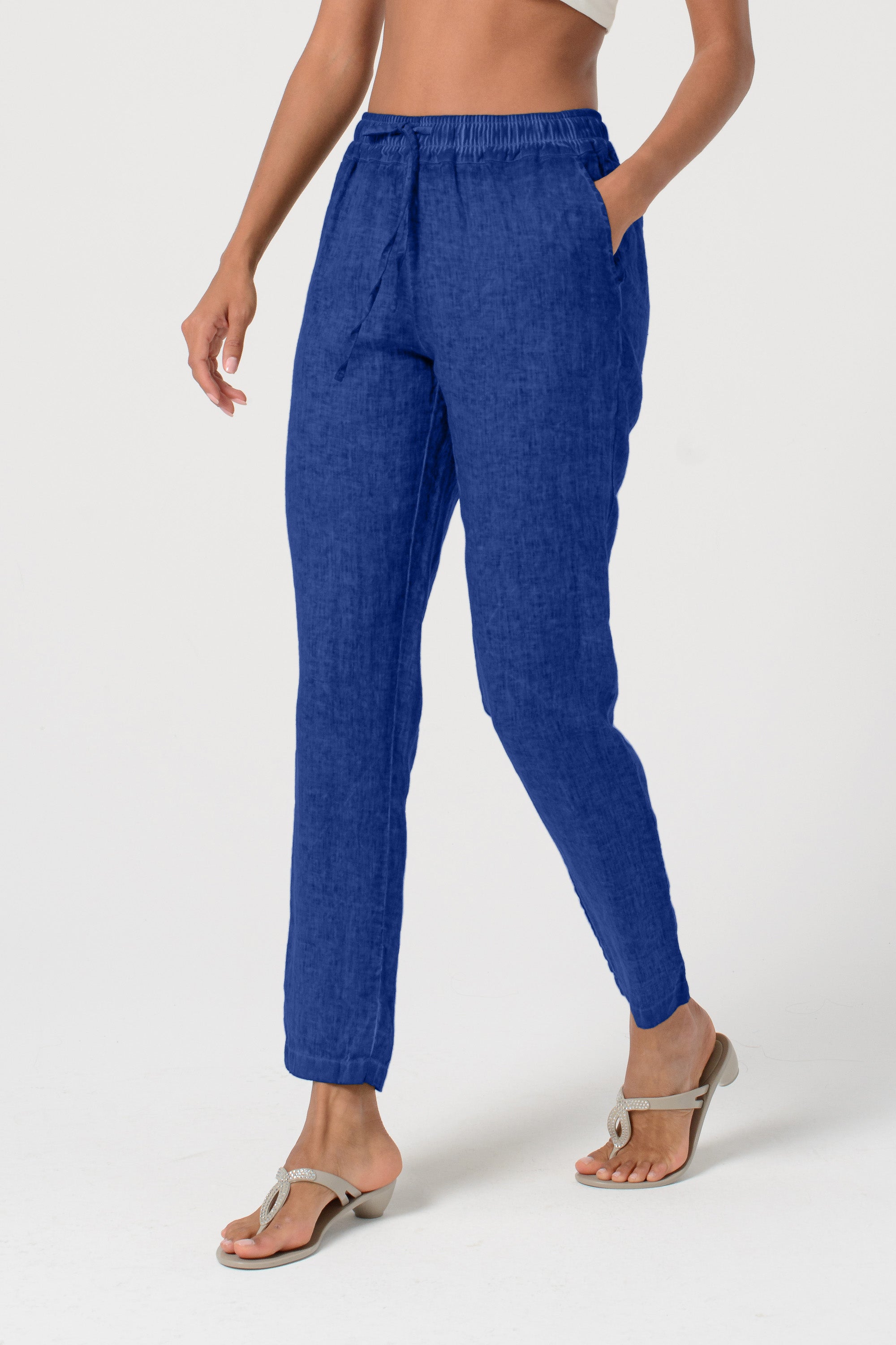 Linen Slacks - Royal