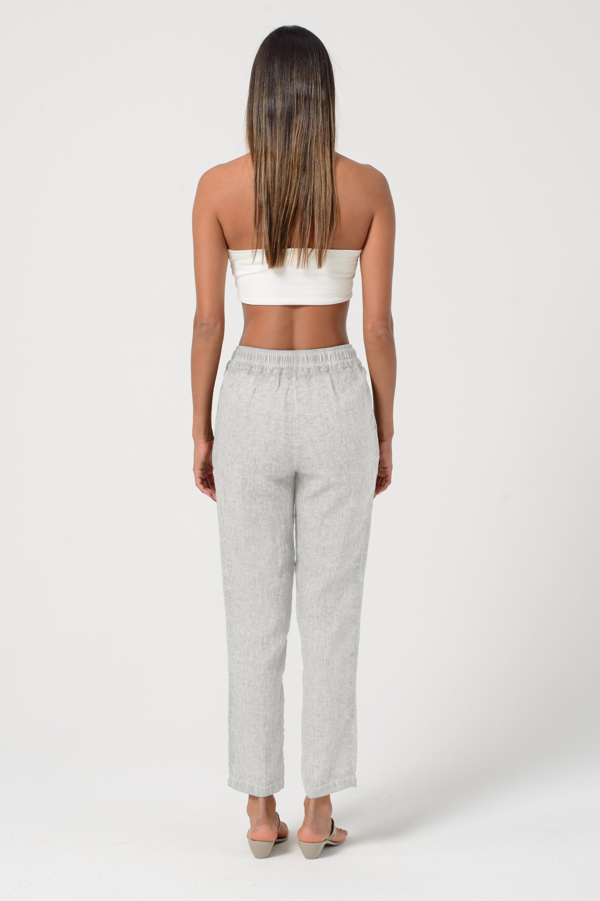 Linen Slacks - Platino