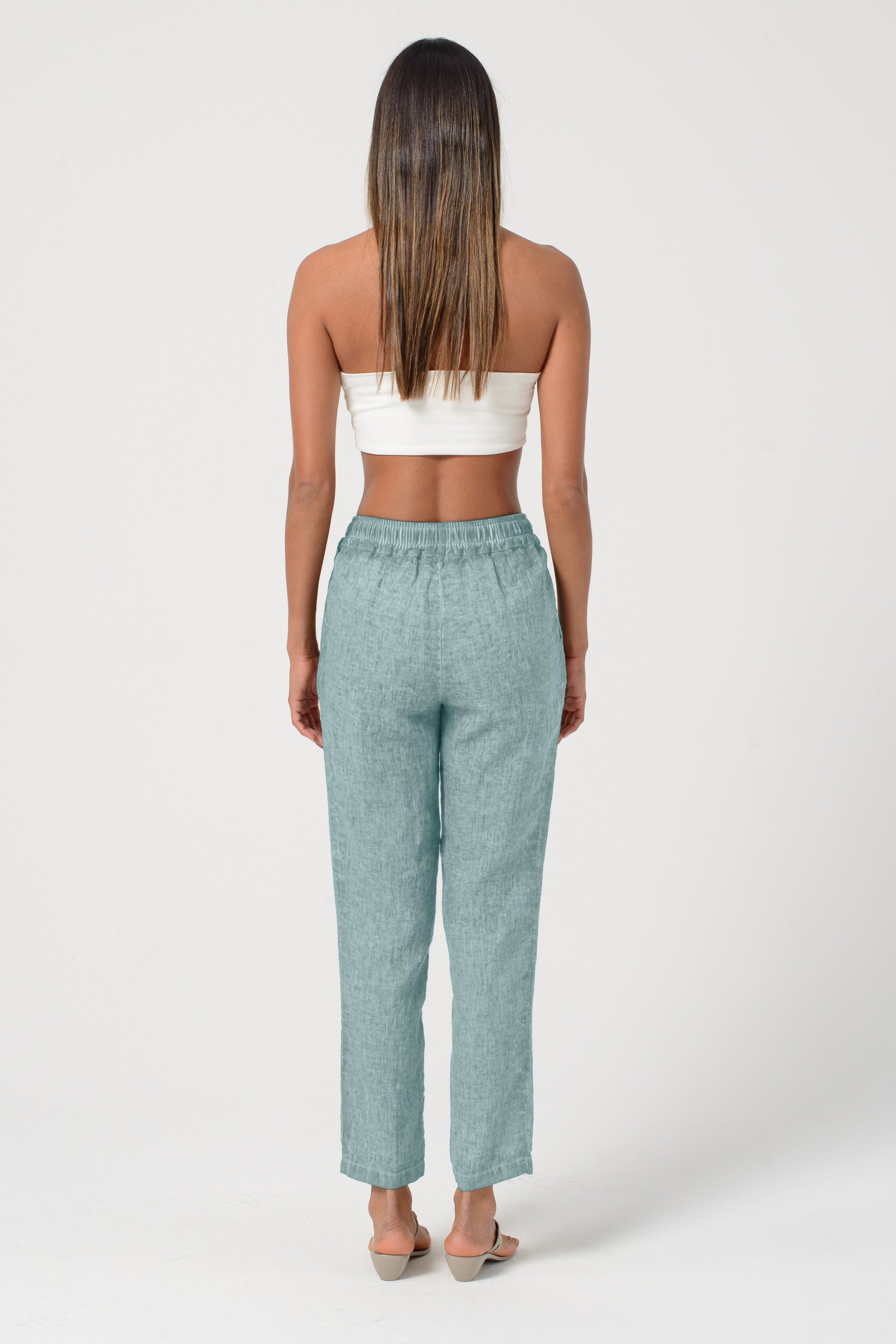 Linen Slacks - Shark