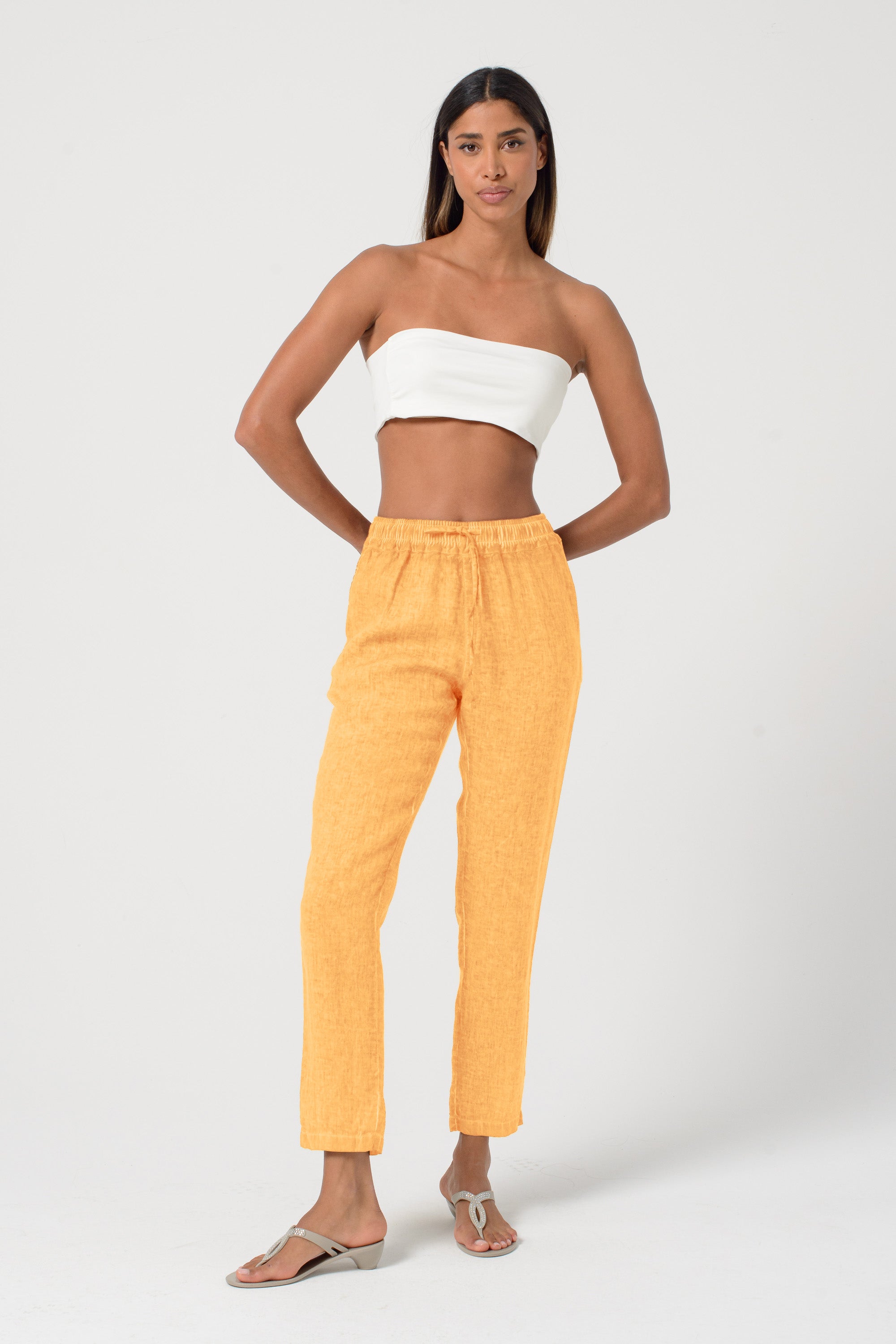 Linen Slacks - Apricot