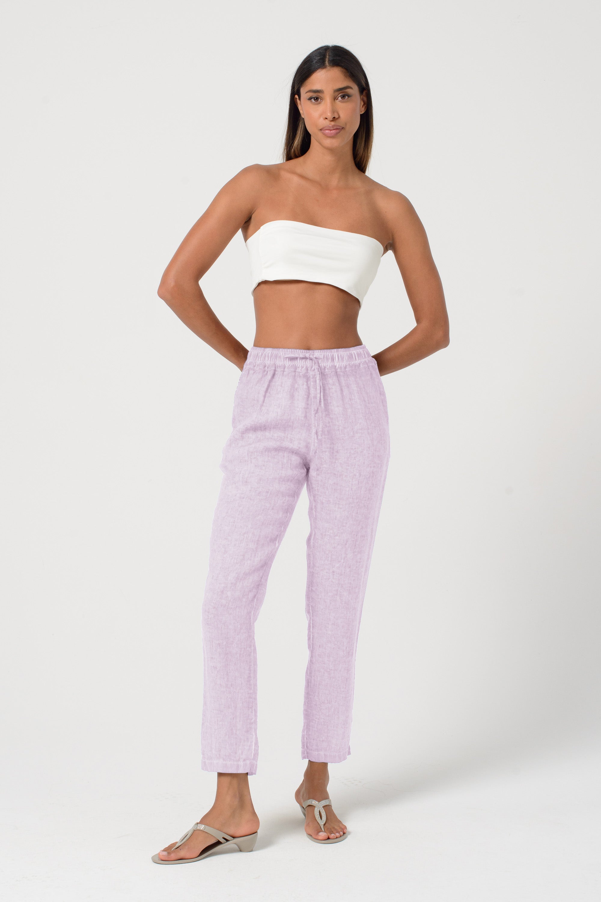 Linen Slacks - Flora